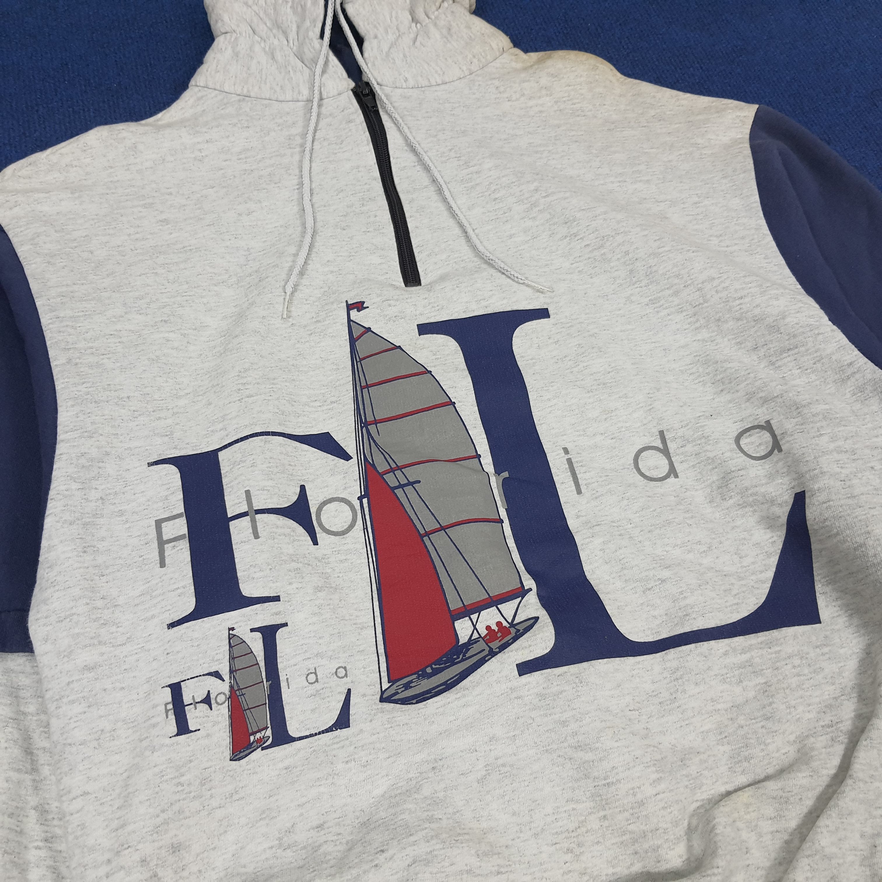 Vintage Vintage Star On The Beach FLORIDA Half Zipper Sweatshirts Size US L / EU 52-54 / 3 - 2 Thumbnail