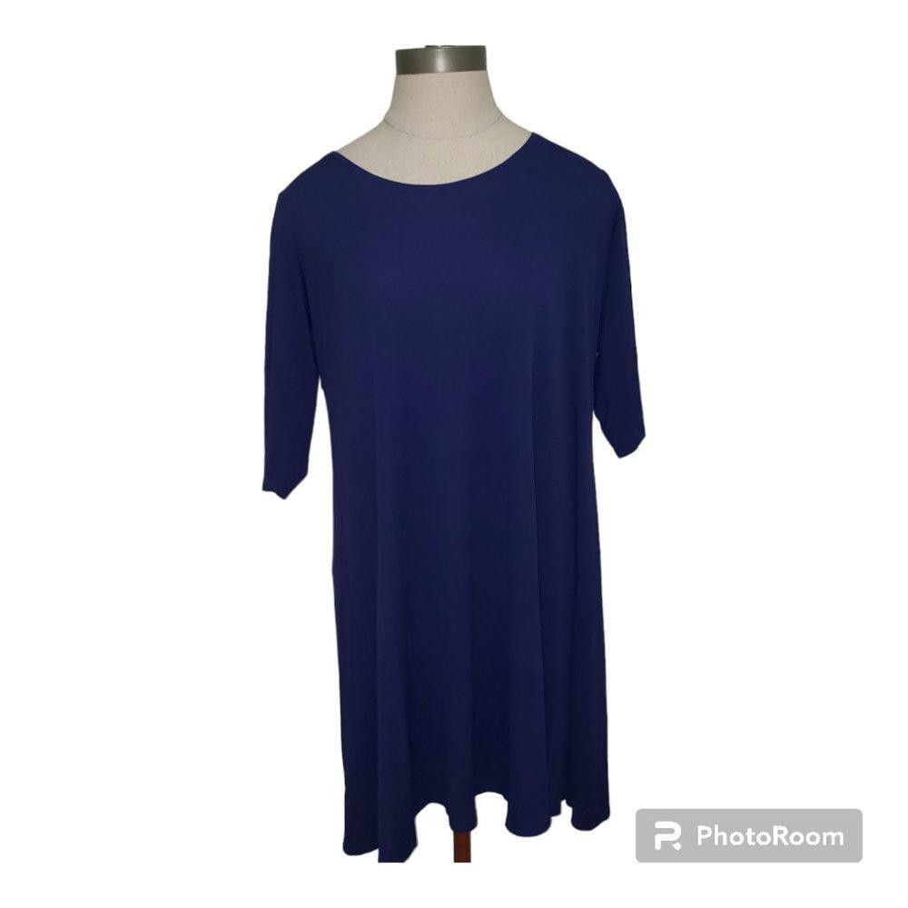 Eileen Fisher CT740 Eileen Fisher Long Blue Tunic Blouse M Size M / US 6-8 / IT 42-44 - 1 Thumbnail