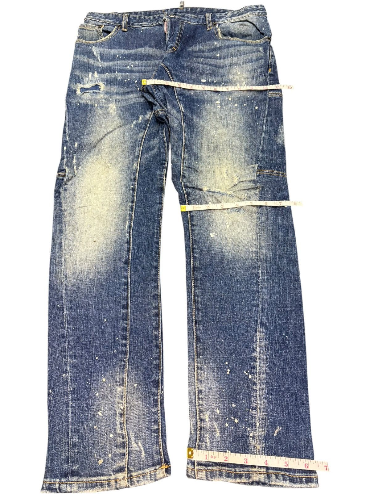 Dsquared2 Vintage Dsquared Bleached Wash Distressed Jeans Size 33" - 8 Thumbnail