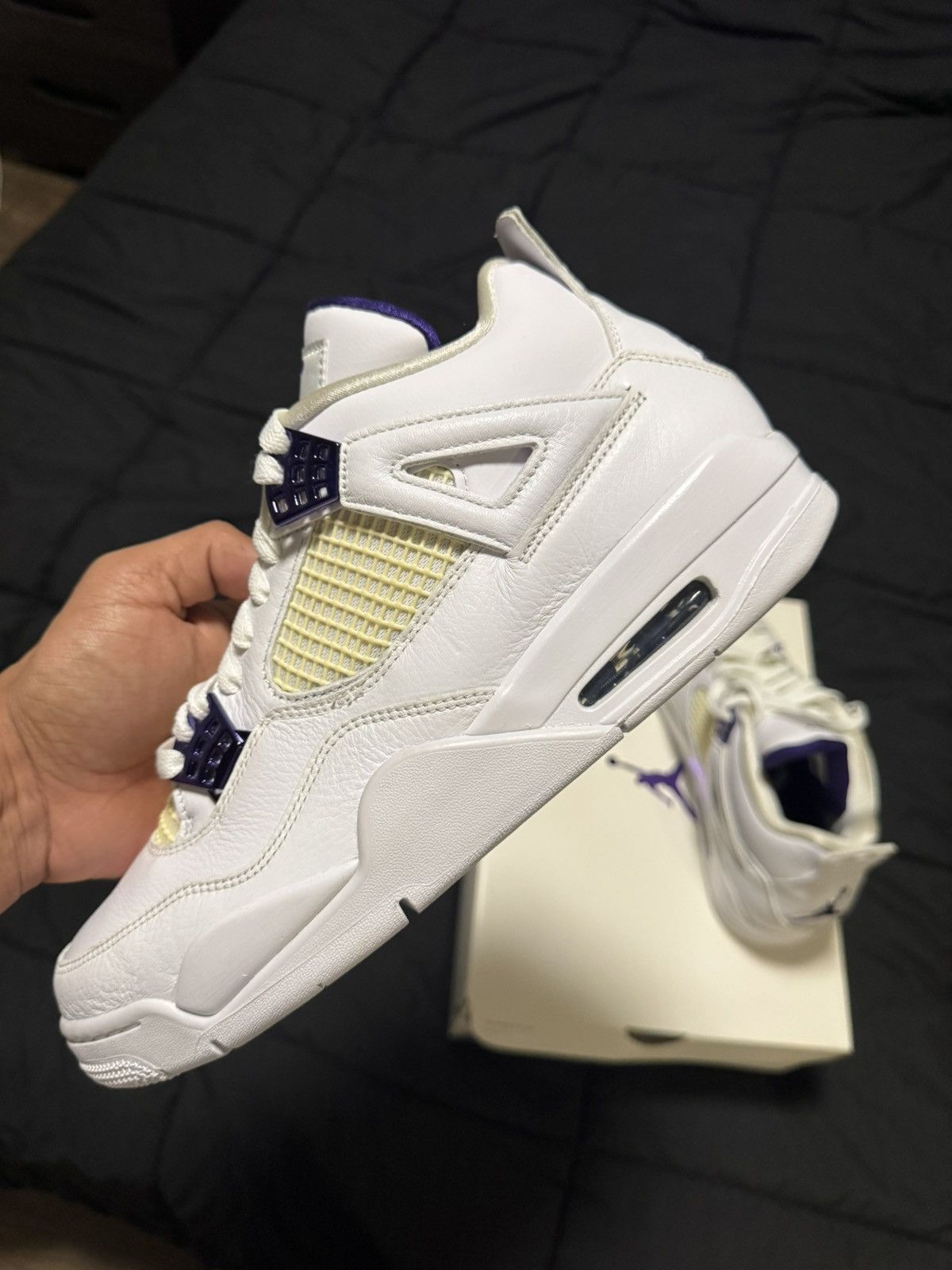 Nike Air Jordan 4 Metallic Purple Size US 10.5 / EU 43-44 - 10 Thumbnail