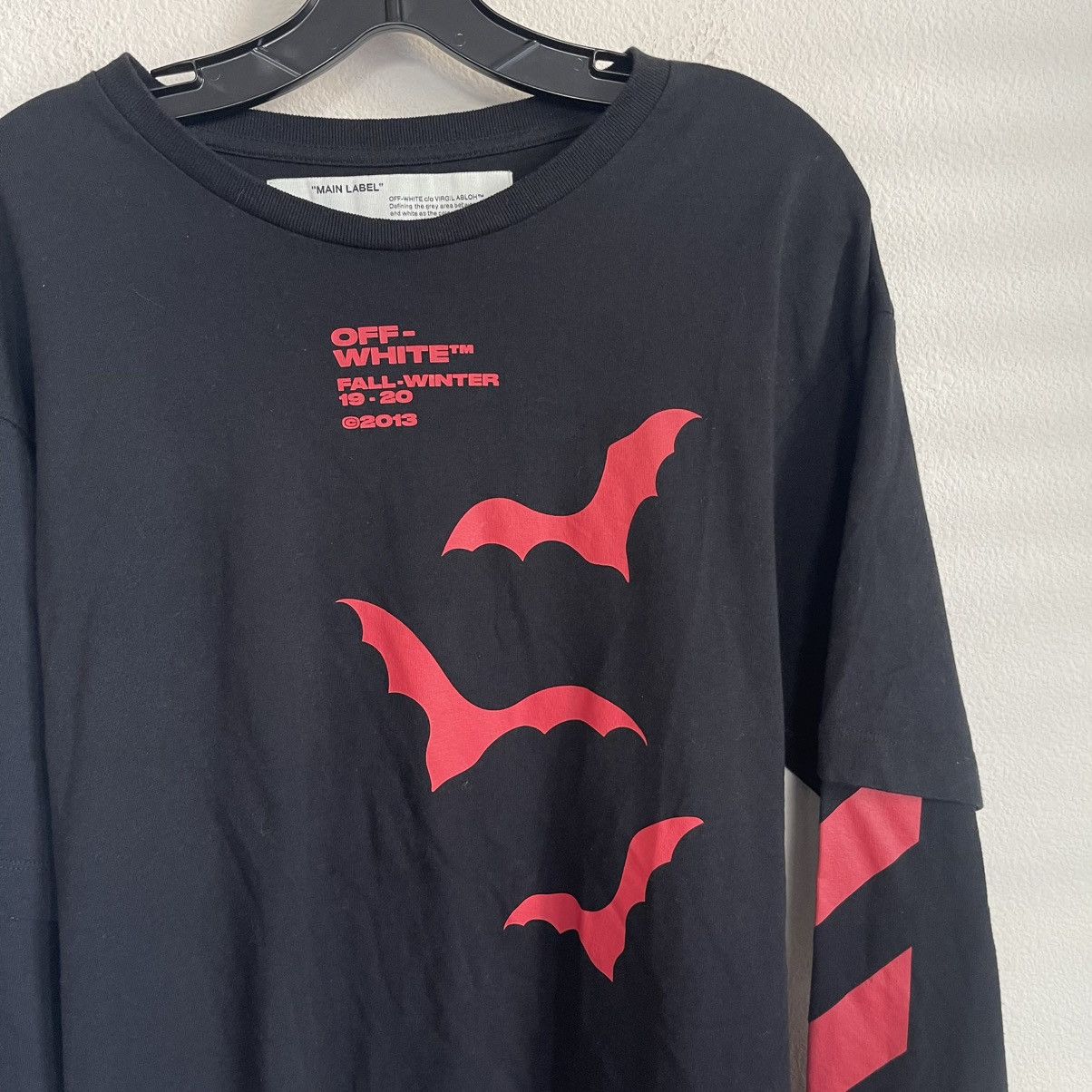 Off-White Off White Fall Winter 19 - 20 Bat Wings Long Sleeve T Shirt Size US XXS / EU 40 - 2 Thumbnail