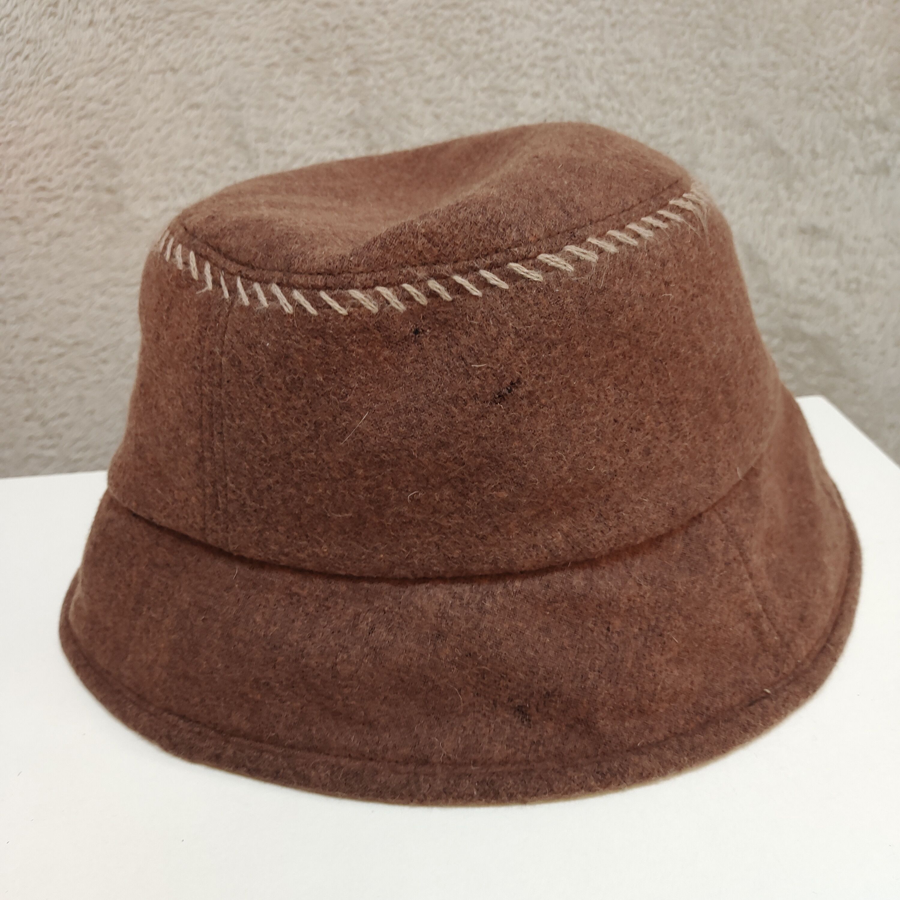 Kansai Yamamoto KANSAI YAMAMOTO FEMME EMBROIDERED FLOWER WOOL BUCKET HAT Size ONE SIZE - 2 Thumbnail