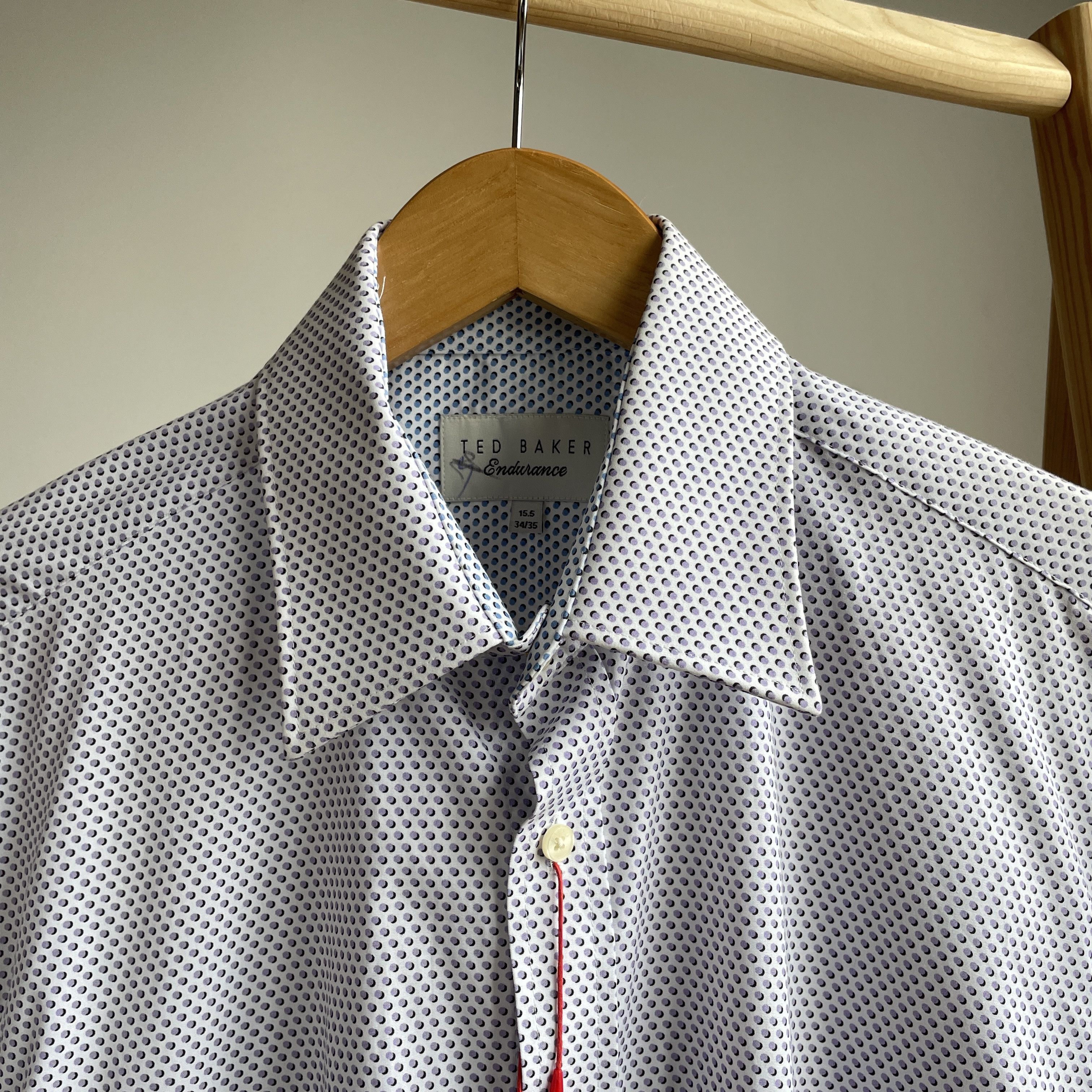 Ted Baker BNWT Ted Baker Endurance Timeless Polka Dot Dress Shirt Size 44R - 4 Thumbnail