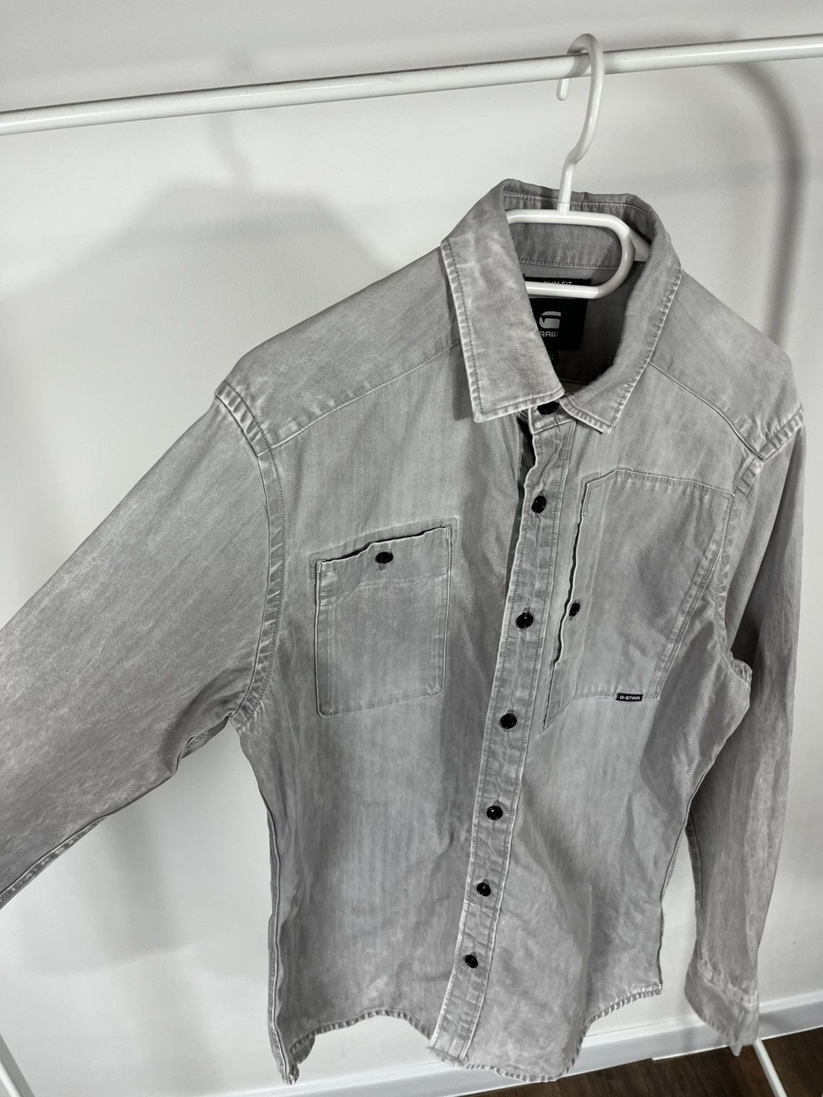 G-Star G-Star RAW Utility Slim Fit Shirt Gray Long Sleeve Size M Size US M / EU 48-50 / 2 - 6 Thumbnail