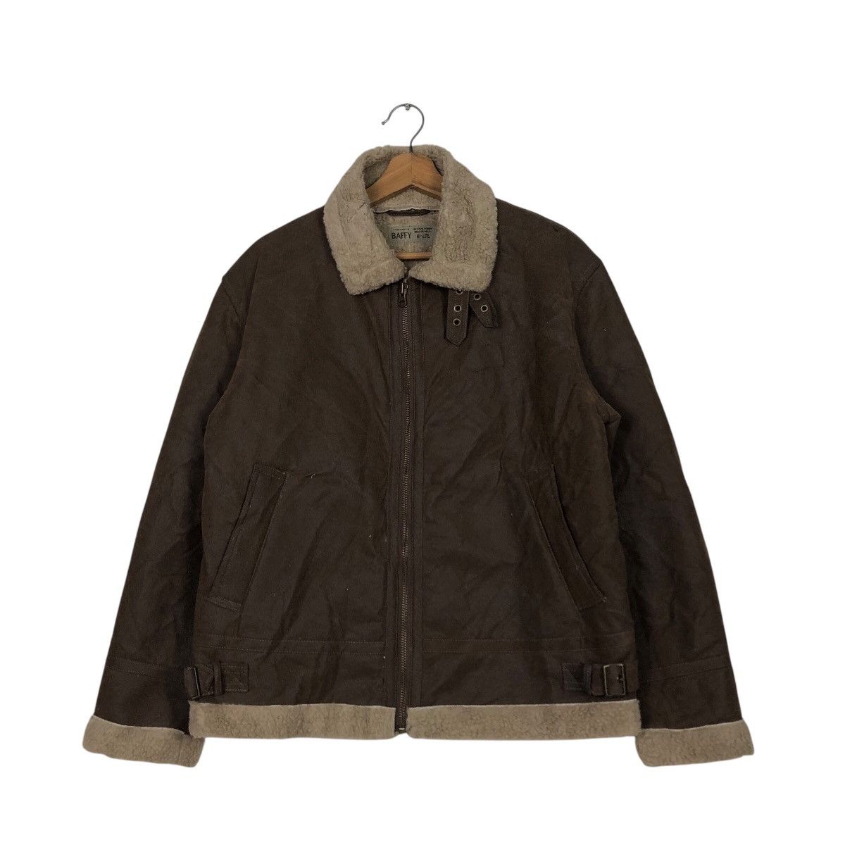 Japanese Brand 📌Vintage Leather Jacket Baffy Shearling Blanket B3 Design Size US M / EU 48-50 / 2 - 2 Thumbnail