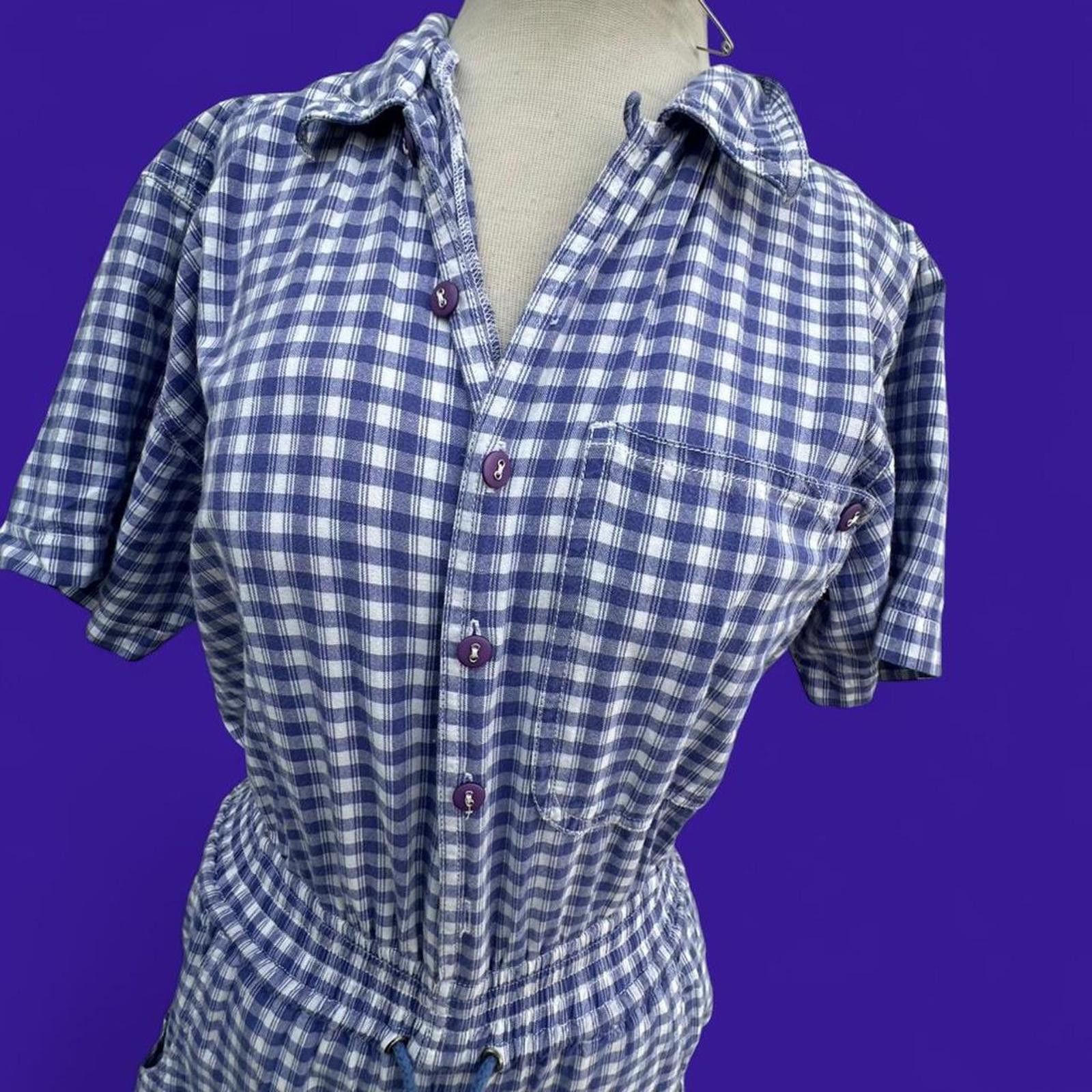 Other Blue and white gingham jumpsuit s #retro #indie Size 28" / US 6 / IT 42 - 3 Thumbnail