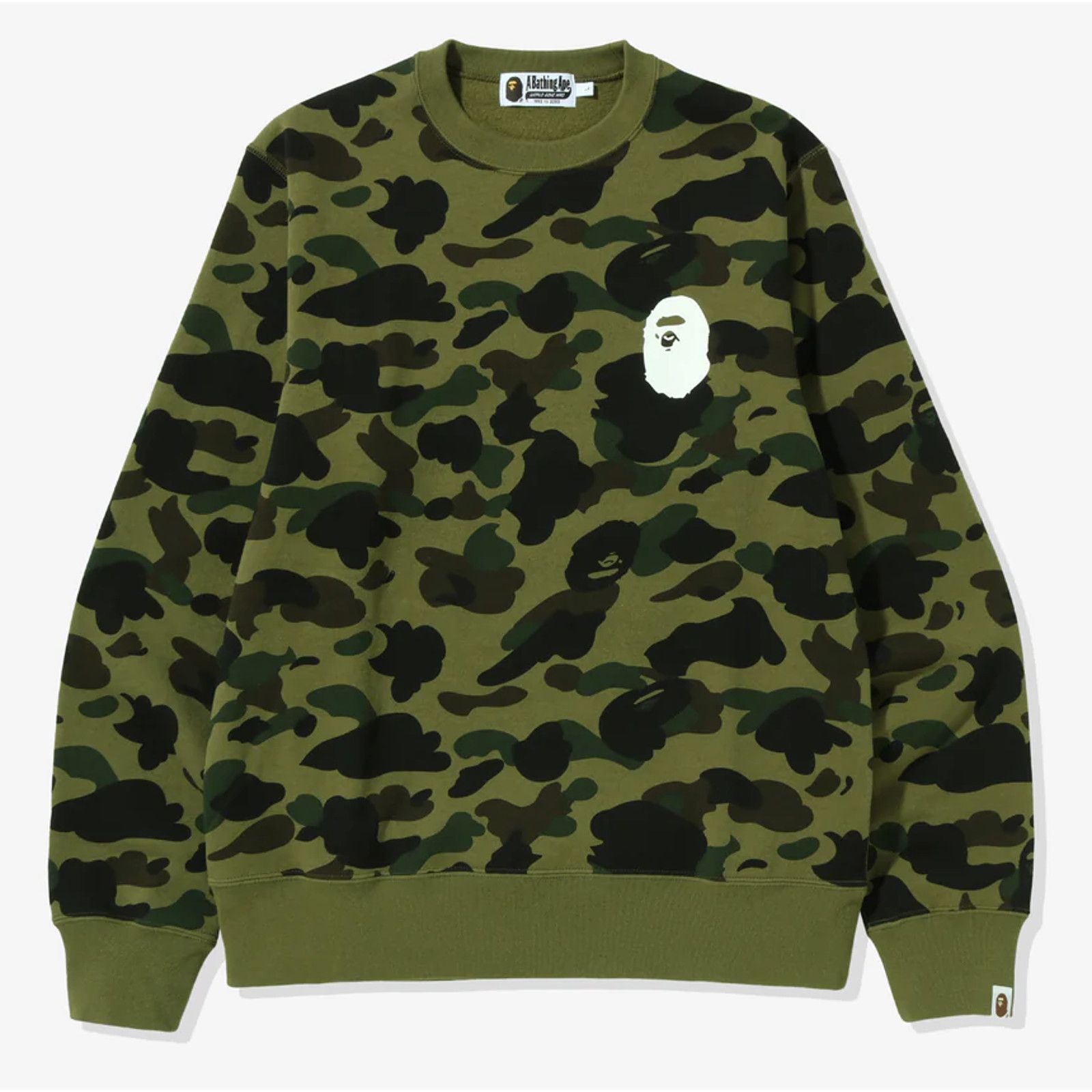 Bape Bape 1st Camo Ape Head Green Crewneck Sweater Size Medium Size US M / EU 48-50 / 2 - 2 Thumbnail