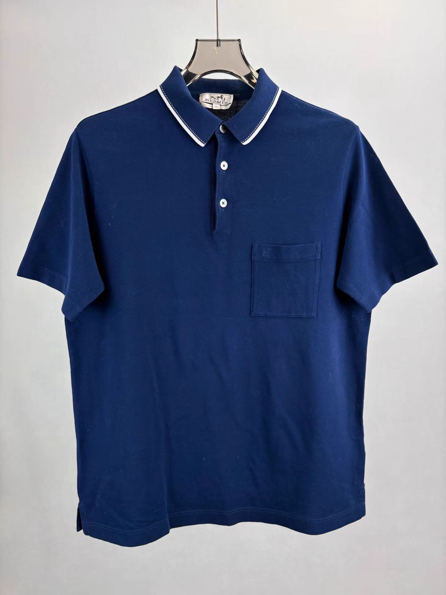 Hermes HERMES Chest Pocket Short Sleeve Polo K1 Size US L / EU 52-54 / 3 - 1 Thumbnail