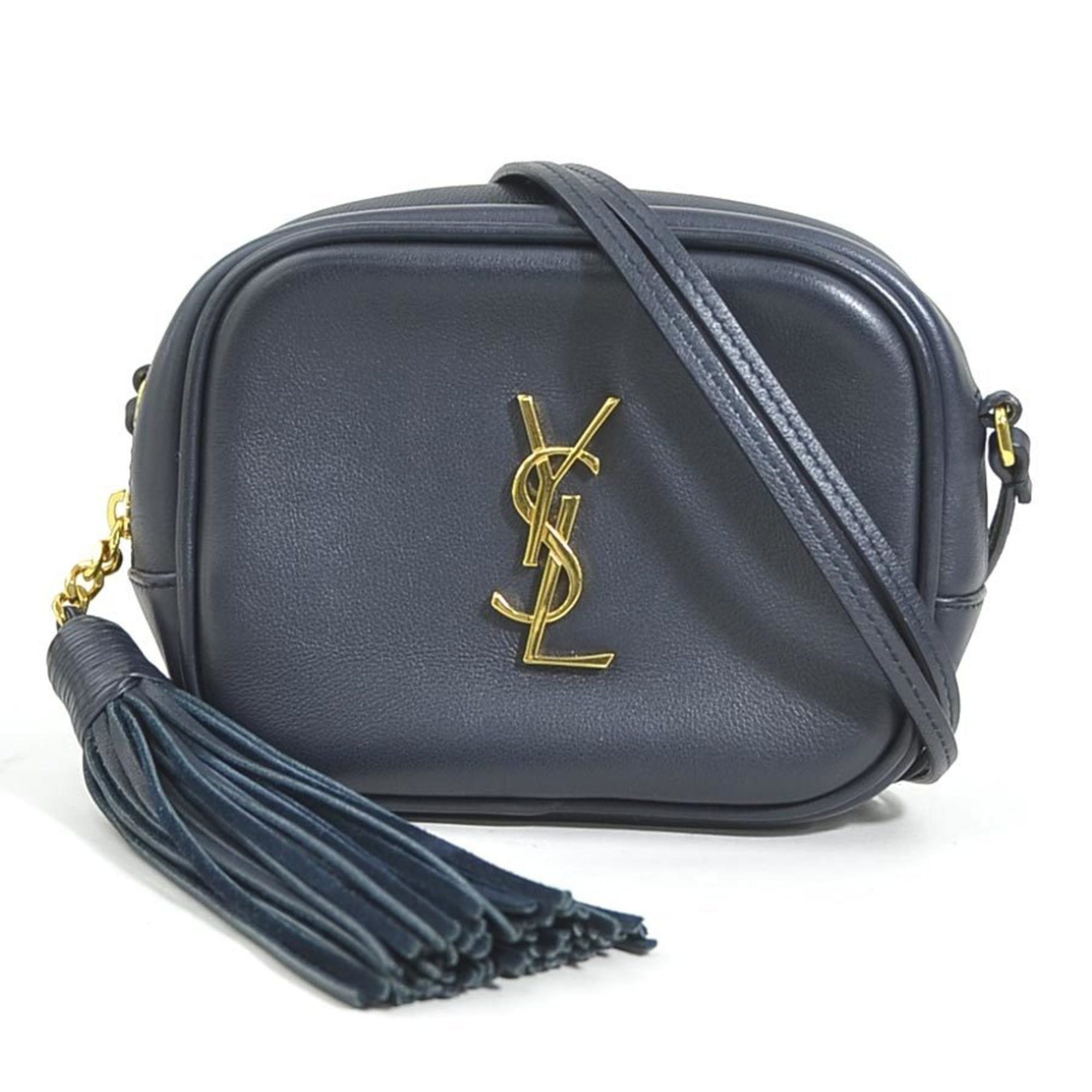 Saint Laurent Paris Saint Laurent shoulder bag, leather, navy, gold, women's, 425317, 90131g Size ONE SIZE - 1 Thumbnail