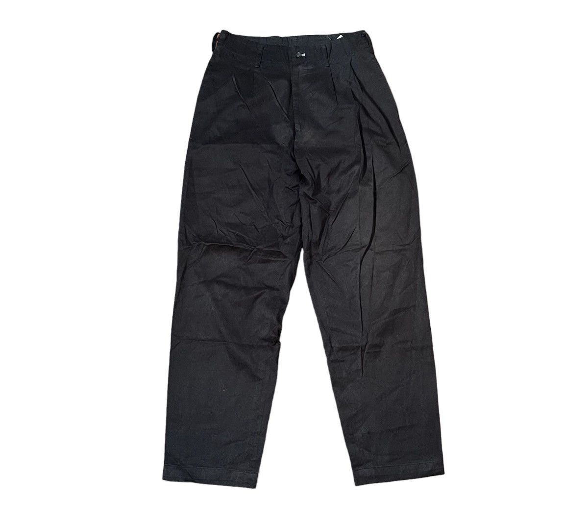 Vintage yohji yamamoto pour homme pleated black trousers