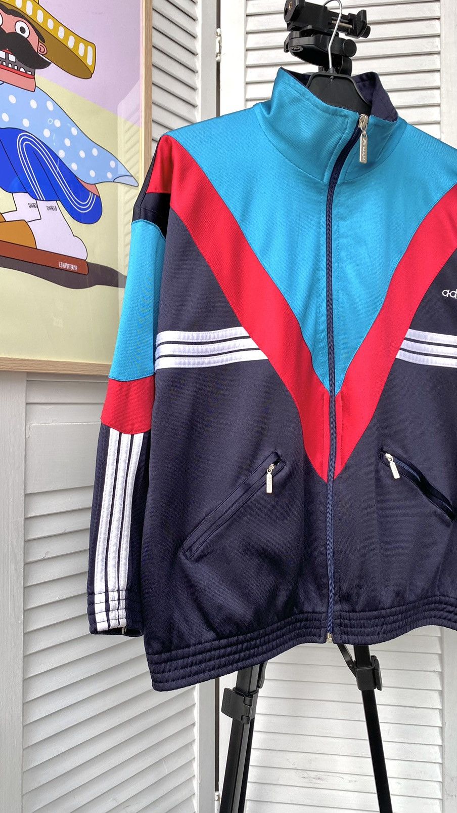 Adidas × Vintage Vintage Adidas Track Firebird Retro Jacket Striped 90s Blue Size US XXS / EU 40 - 6 Thumbnail