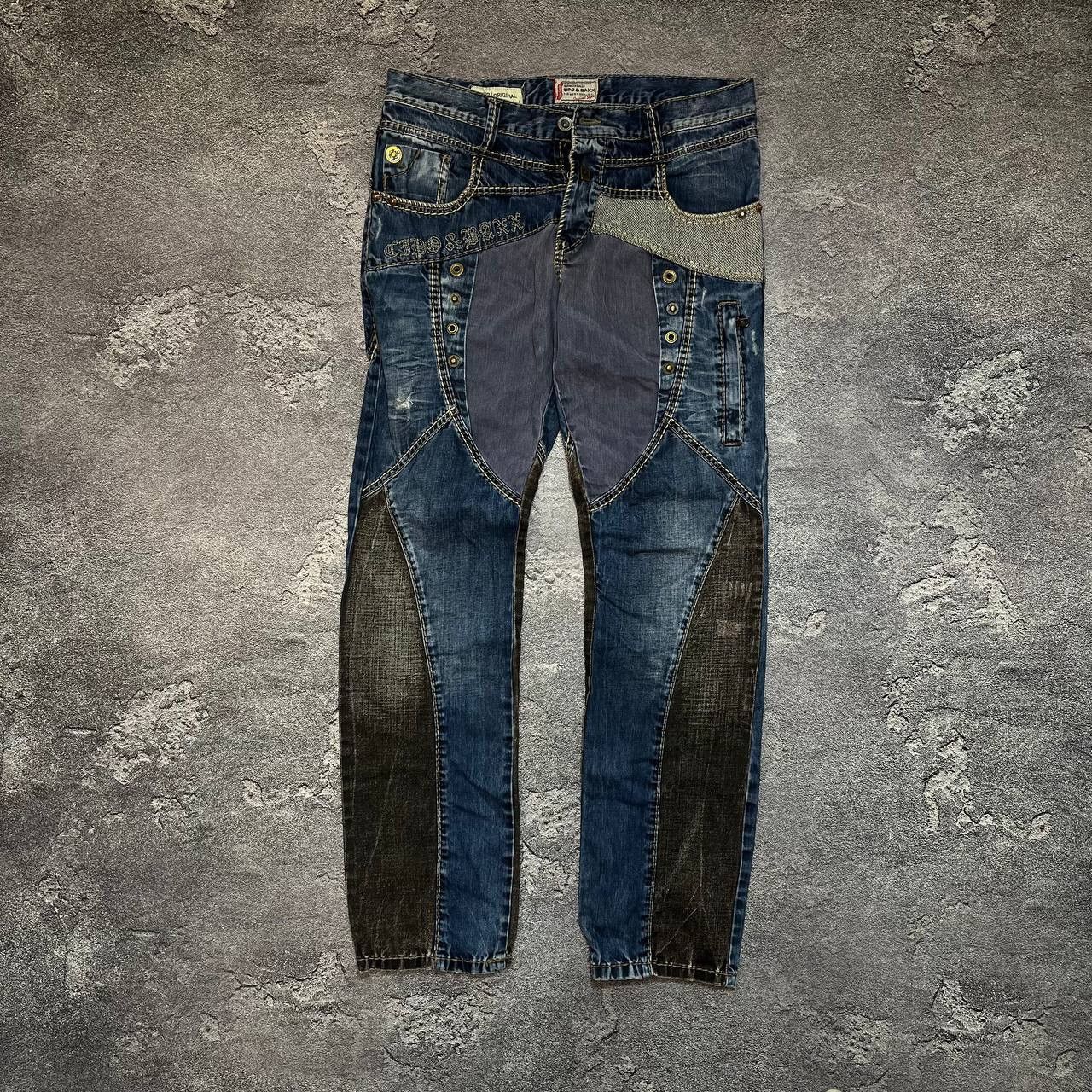 Vintage Vintage Cipo Baxx Jeans Patchwork Big Logo Flared Japanese Size US 34 / EU 50 - 1 Thumbnail