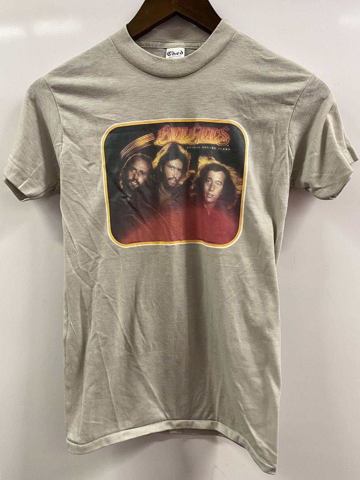 Image of Band Tees x Rock Tees 70’S VTG 1979 Vintage Bee Gees Spirits Having Flow Band Tee in Brown, Women's