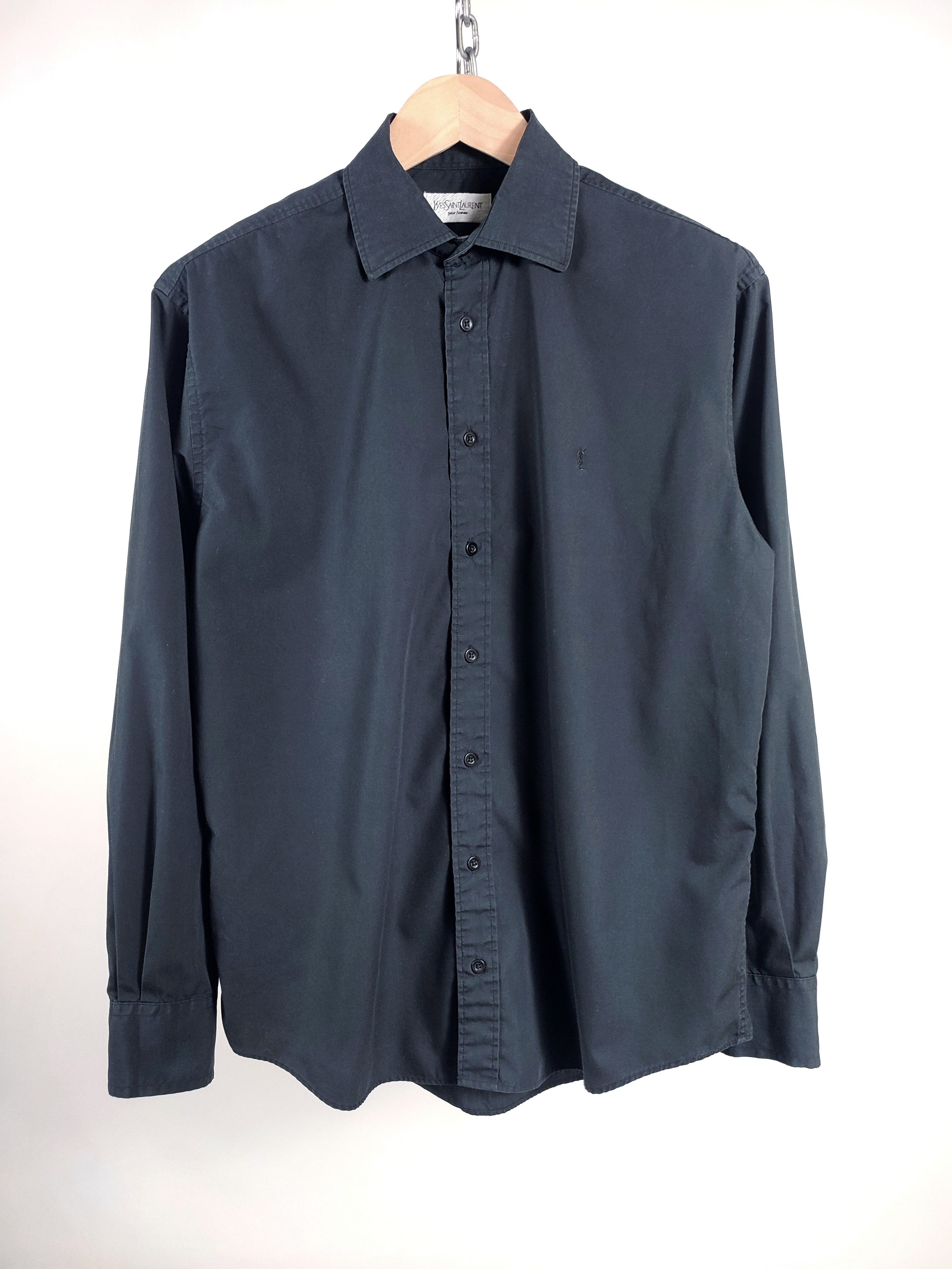 Yves Saint Laurent Ysl black vintage shirt Size US L / EU 52-54 / 3 - 3 Thumbnail