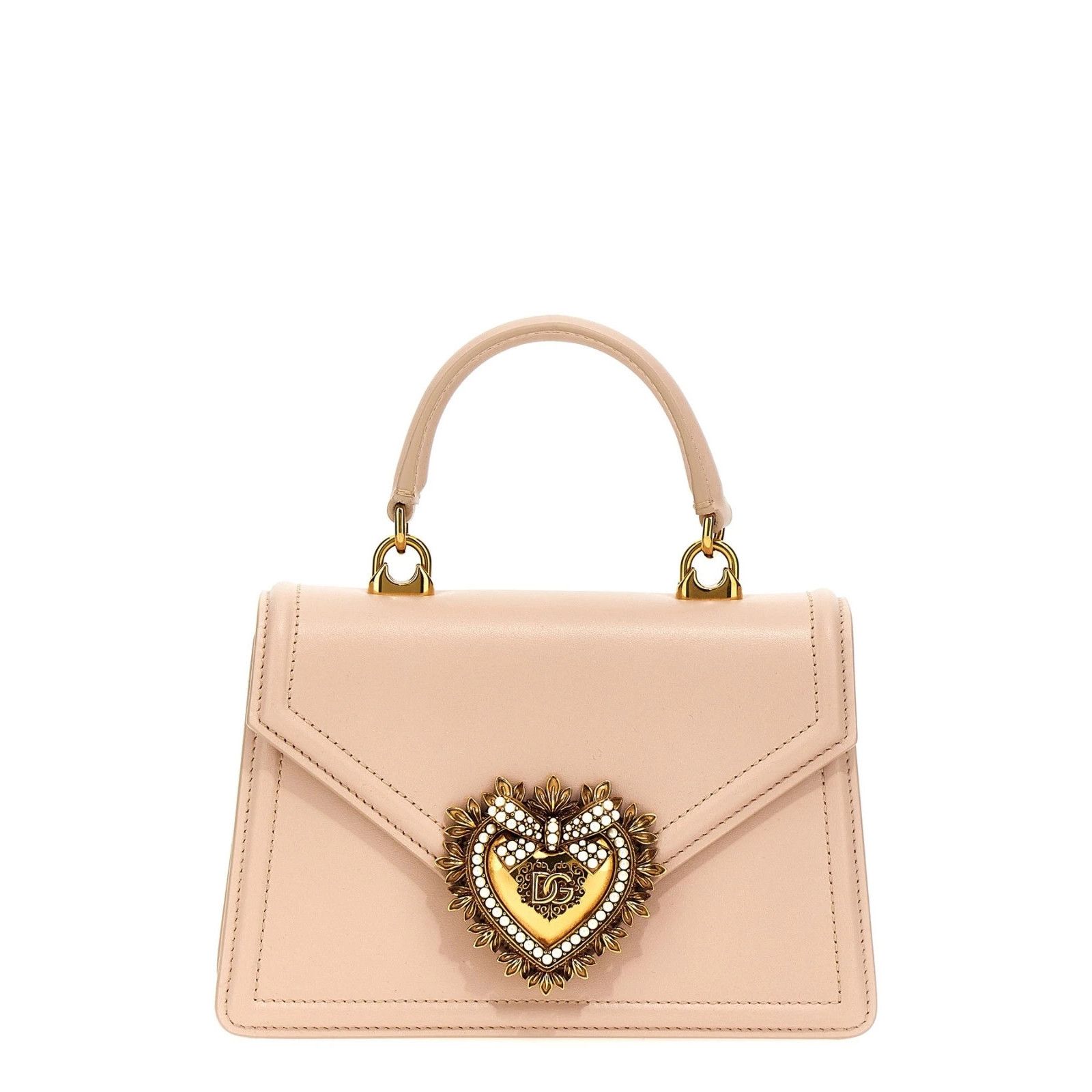 Dolce & Gabbana DOLCE & GABBANA Devotion Small Pink Leather Shoulder Bag New Size ONE SIZE - 1 Thumbnail