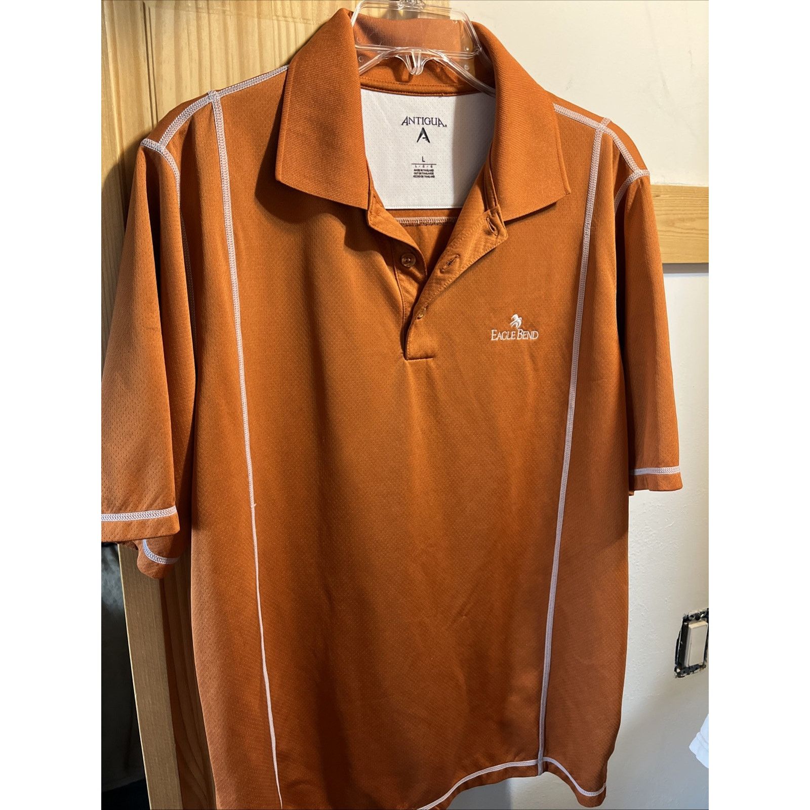 Antigua Antigua Men’s L Orange Polyester Golf Outdoor SS 1/4 Button Size US L / EU 52-54 / 3 - 2 Thumbnail