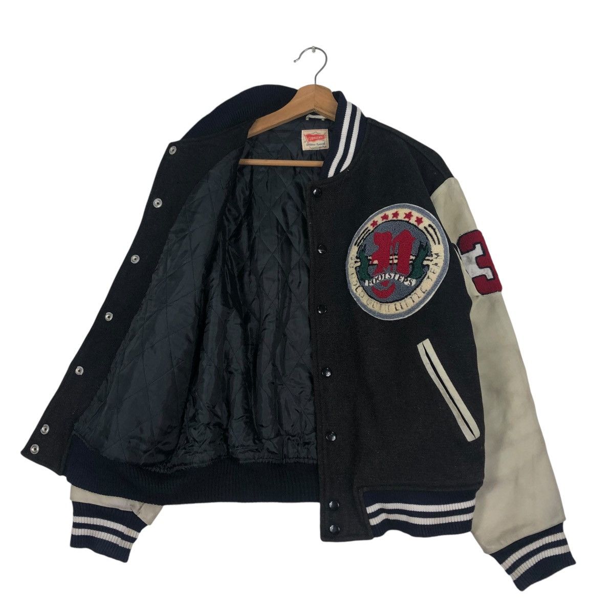 Vintage 🔥VINTAGE VARSITY JACKET LEATHER GUMUINTL UNION MADE Size US M / EU 48-50 / 2 - 13 Thumbnail