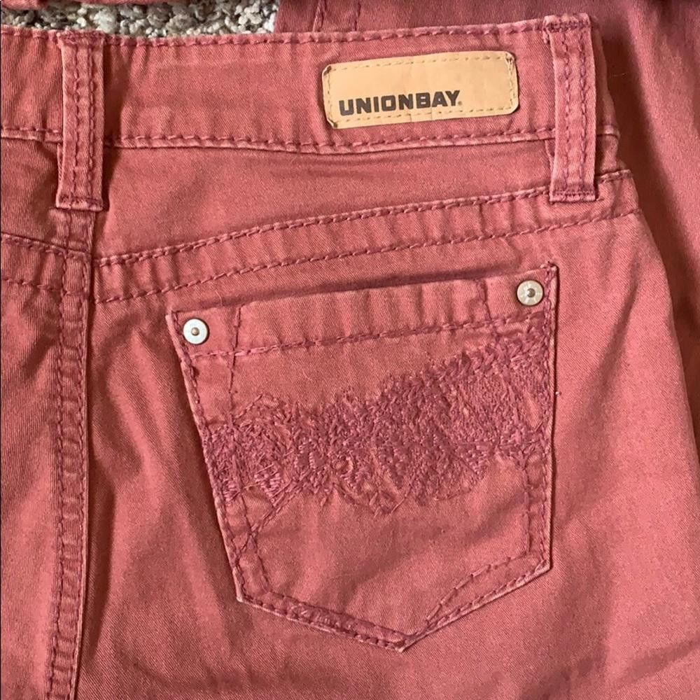 UNIONBAY Unionbay Crop Pants, Salmon, Embroidered Pocket, 1 Size 30" / US 8 / IT 44 - 4 Thumbnail