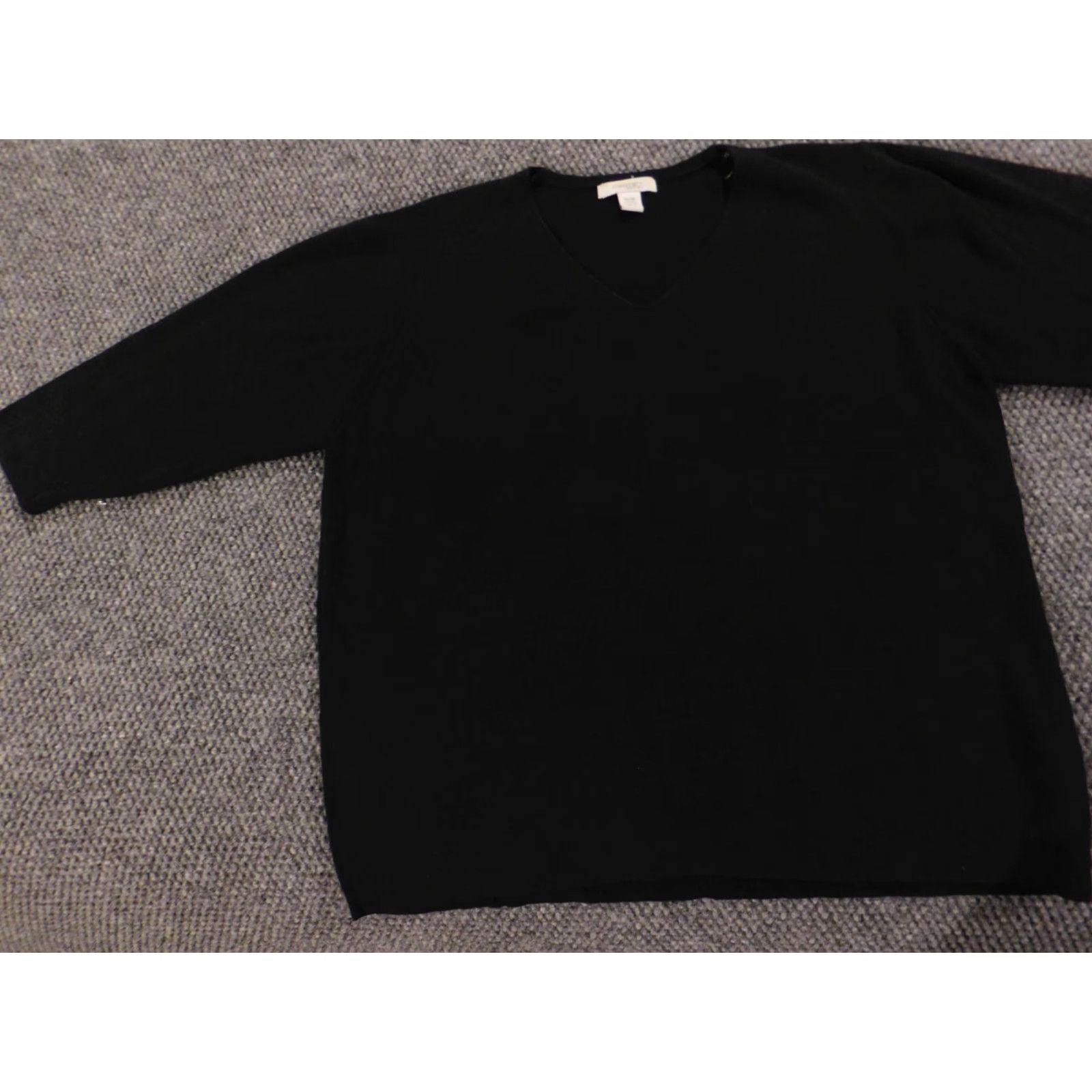 Vintage Dressbarn Sweatery Womens 14 Black Pullover Knit Casual Chunky-Knit Regular Sleeve Long Round Neck Stretch Size XL / US 12-14 / IT 48-50 - 4 Thumbnail