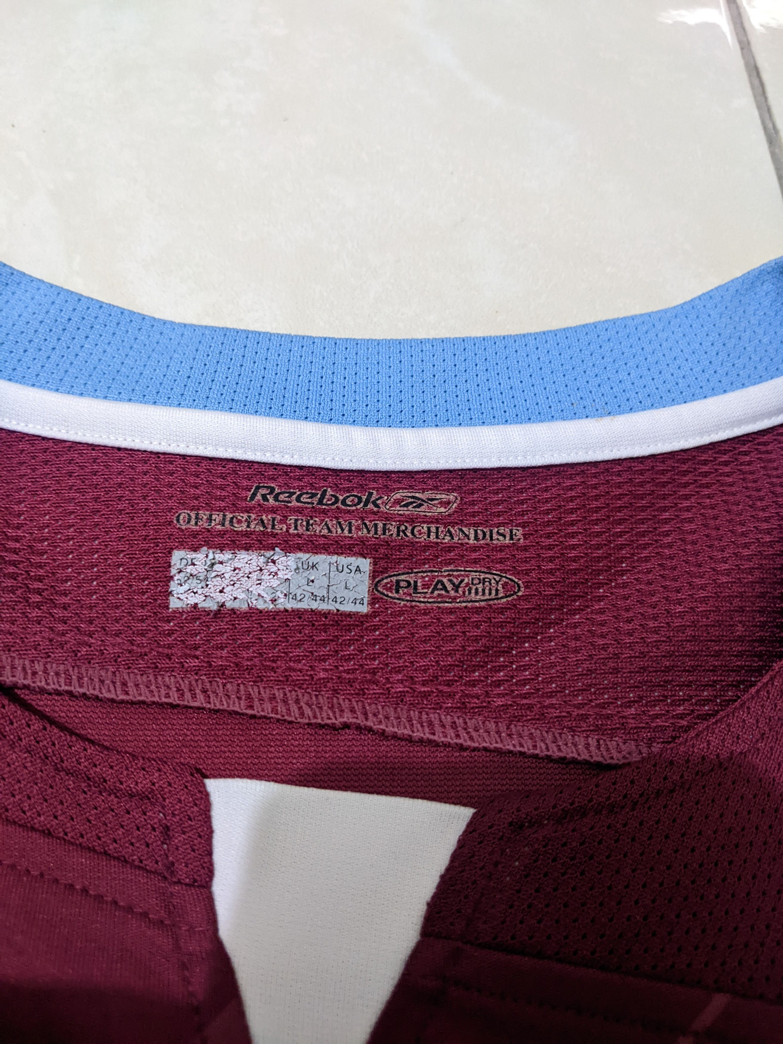Reebok West ham 2005-07 home Tevez Jersey football shirt Size US L / EU 52-54 / 3 - 9 Thumbnail