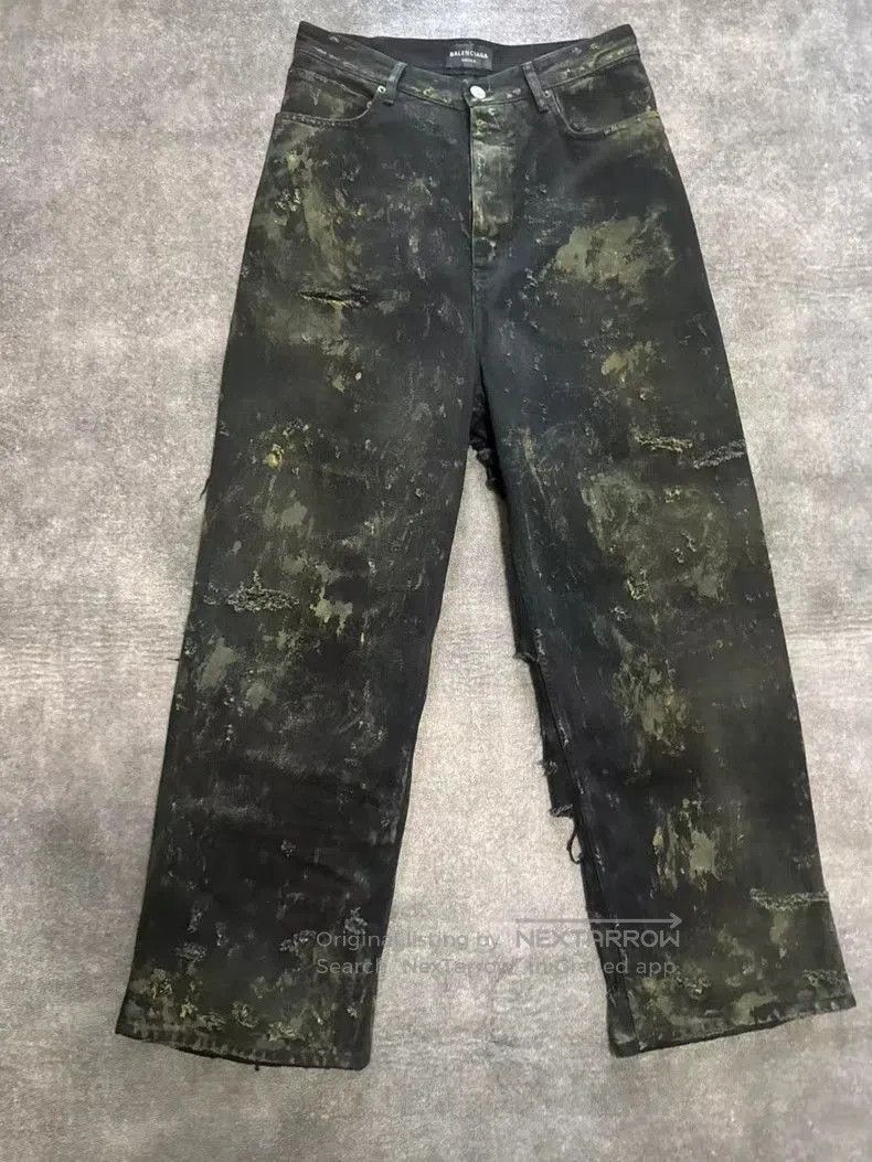 Balenciaga Balenciaga 23SS Mud-Dyed Distressed Jeans. Size US 26 / EU 42 - 1 Thumbnail