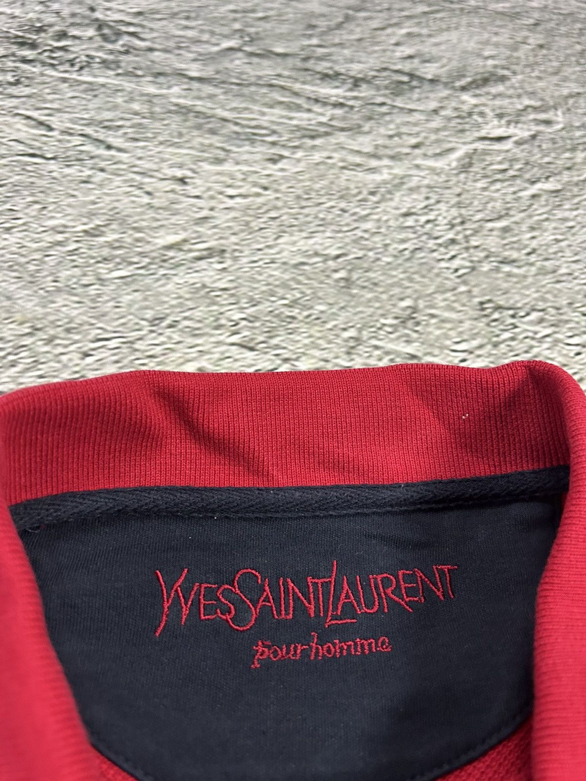 Vintage YSL red sweatshirt polo vintage Yves Saint Laurent 90s Size US XXL / EU 58 / 5 - 3 Thumbnail