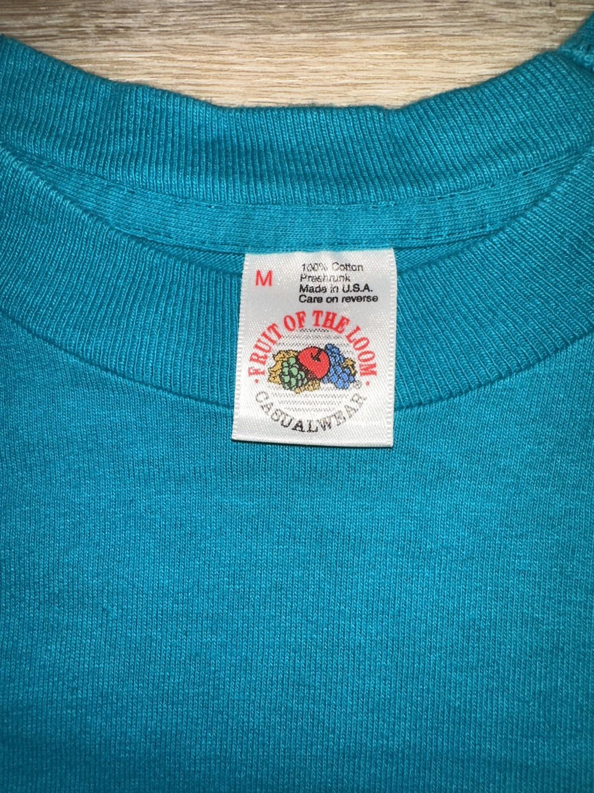 Fruit Of The Loom × Vintage Vintage 90’s Fruit of the Loom Teal Blue Blank T-Shirt Size US M / EU 48-50 / 2 - 5 Thumbnail
