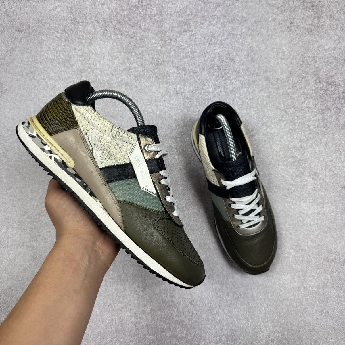 Dolce & Gabbana Dolce & Gabbana patchwork leather sneakers size 6/40.5 Size US 7.5 / EU 40-41 - 1 Thumbnail