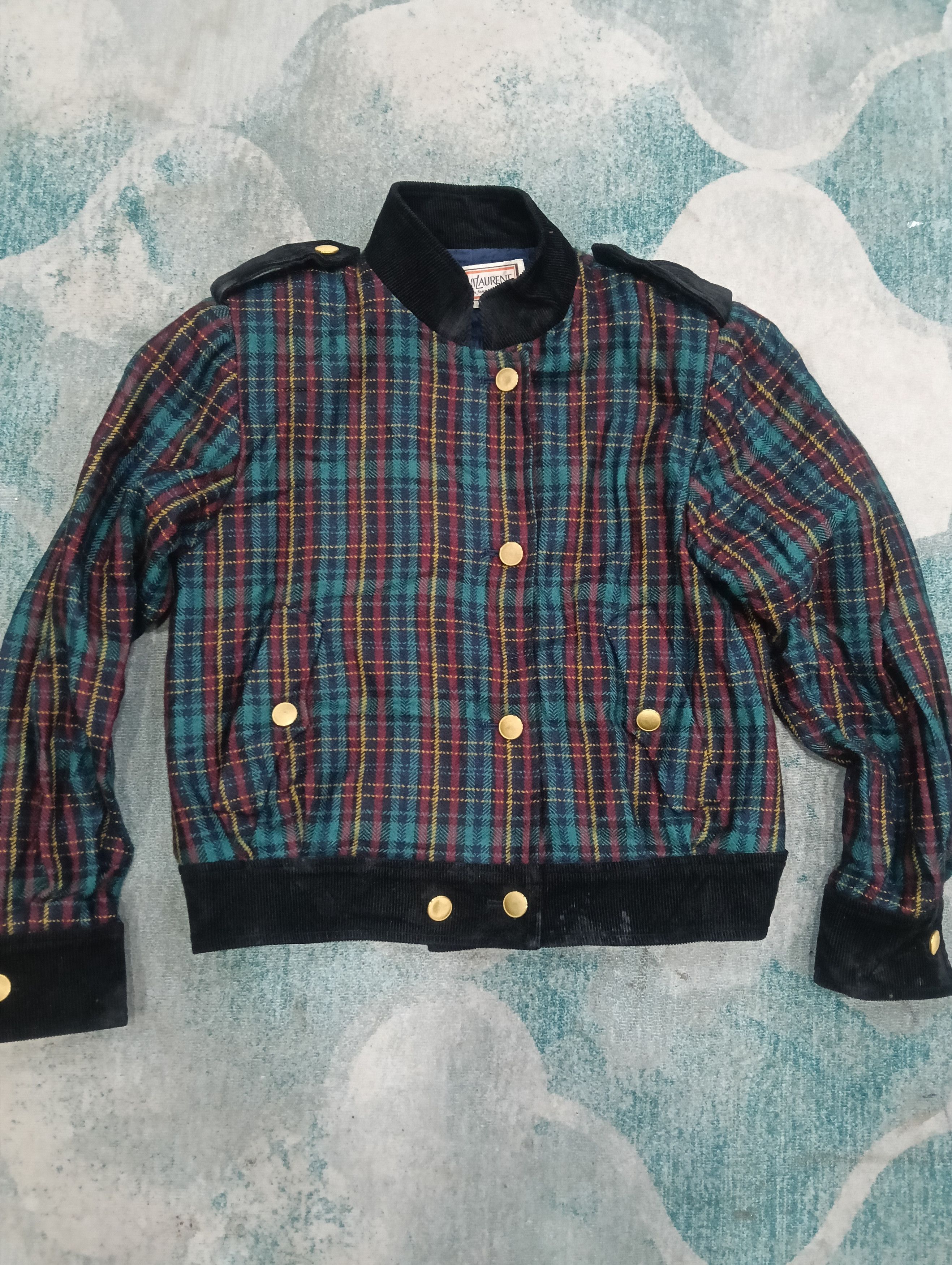 Saint Laurent Paris × Yves Saint Laurent Vintage Yves Saint Laurent Checkered Jacket Size M / US 6-8 / IT 42-44 - 3 Thumbnail