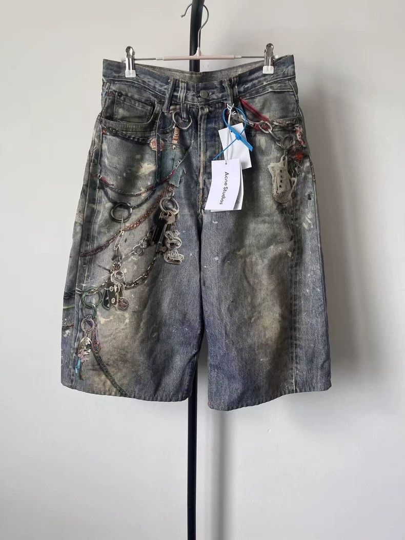 Acne Studios Acne Studios 3D Print Denim Shorts-yf Size US 32 / EU 48 - 1 Thumbnail