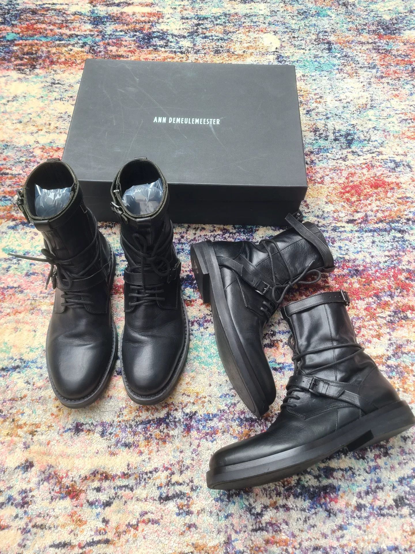 Ann Demeulemeester Ann Demeulemeester Men's Leather Military Boots Size US 8.5 / EU 41-42 - 1 Thumbnail