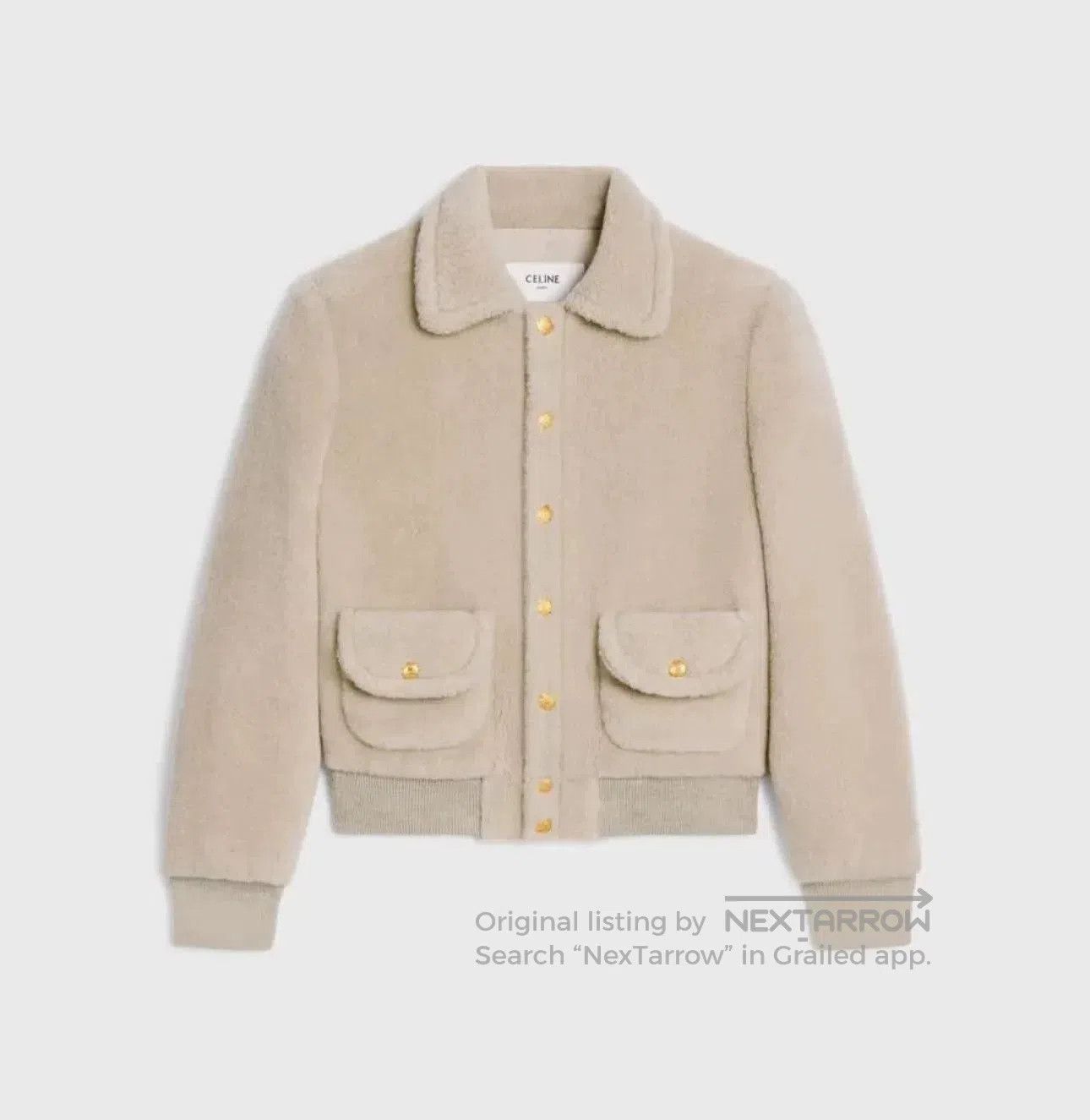 Celine Celine 2024 FW Gold Buckle Lamb Wool Coat. Size M / US 6-8 / IT 42-44 - 1 Thumbnail