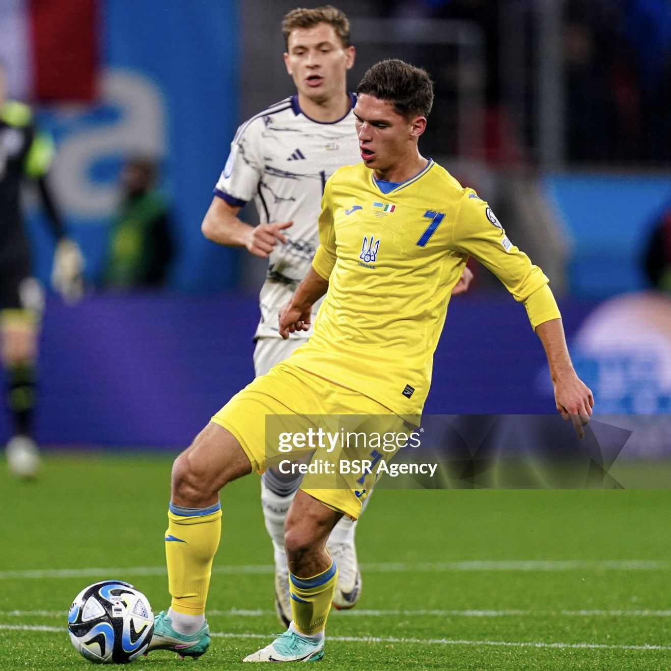 Joma 2023 2024 GAME ISSUE Ukraine National Sudakov Soccer Jersey Size US M / EU 48-50 / 2 - 3 Thumbnail
