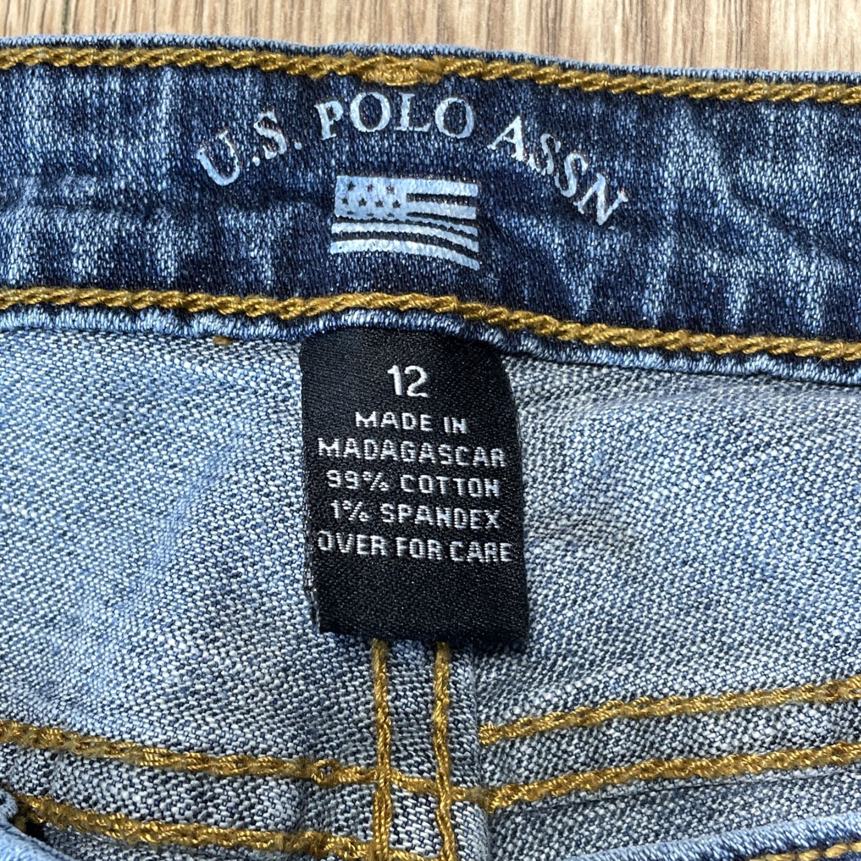 Vintage US Polo Assn. Women's Bootcut Jeans Embroidered Pocket Blue Size 12 Size 34" / US 12 / IT 48 - 2 Thumbnail