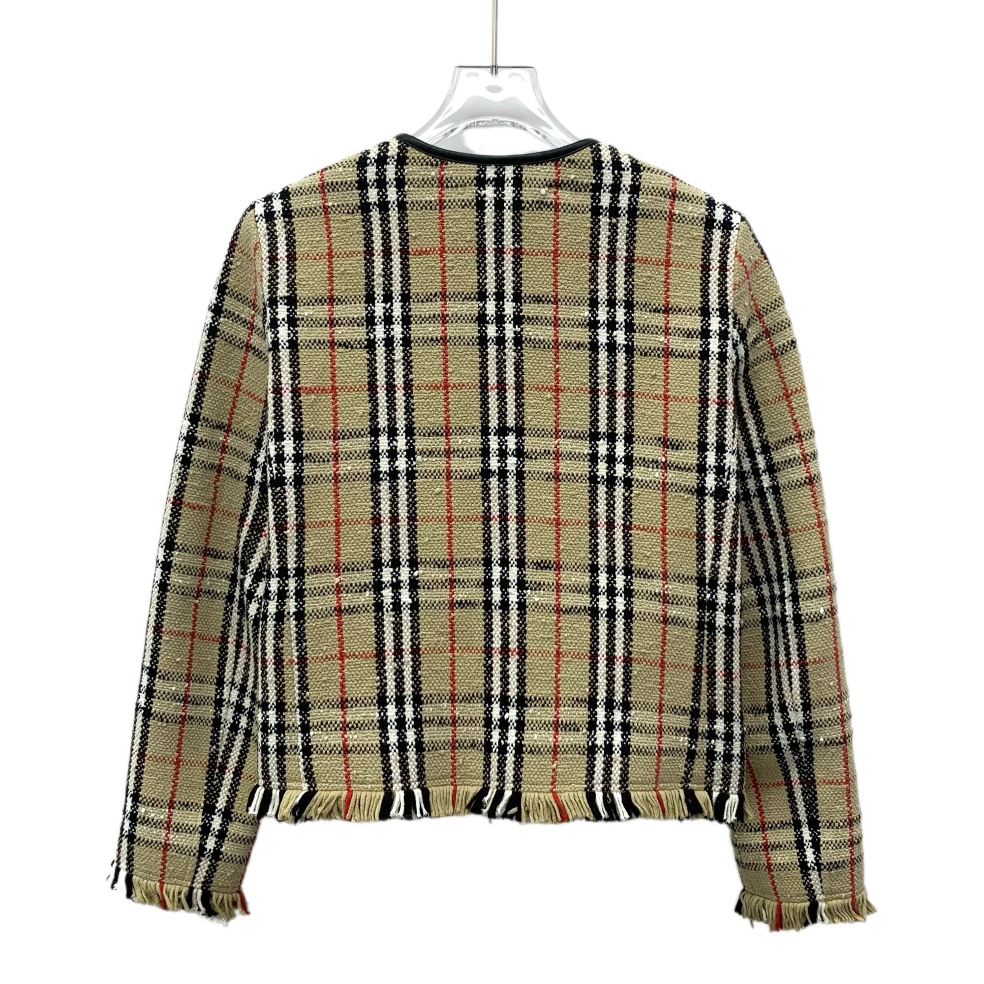 Burberry Burberry Plaid Tweed Jacket With Fringe Hem & Gold Buttons W Size XS / US 0-2 / IT 36-38 - 2 Thumbnail