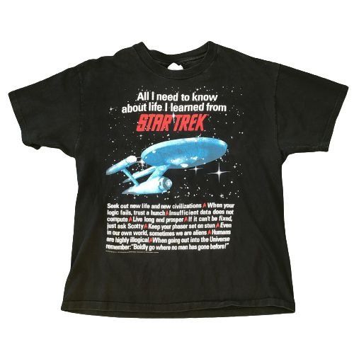 Hanes Vintage Star Trek Black Faded Black T-Shirt - Size Large Size US L / EU 52-54 / 3 - 1 Thumbnail