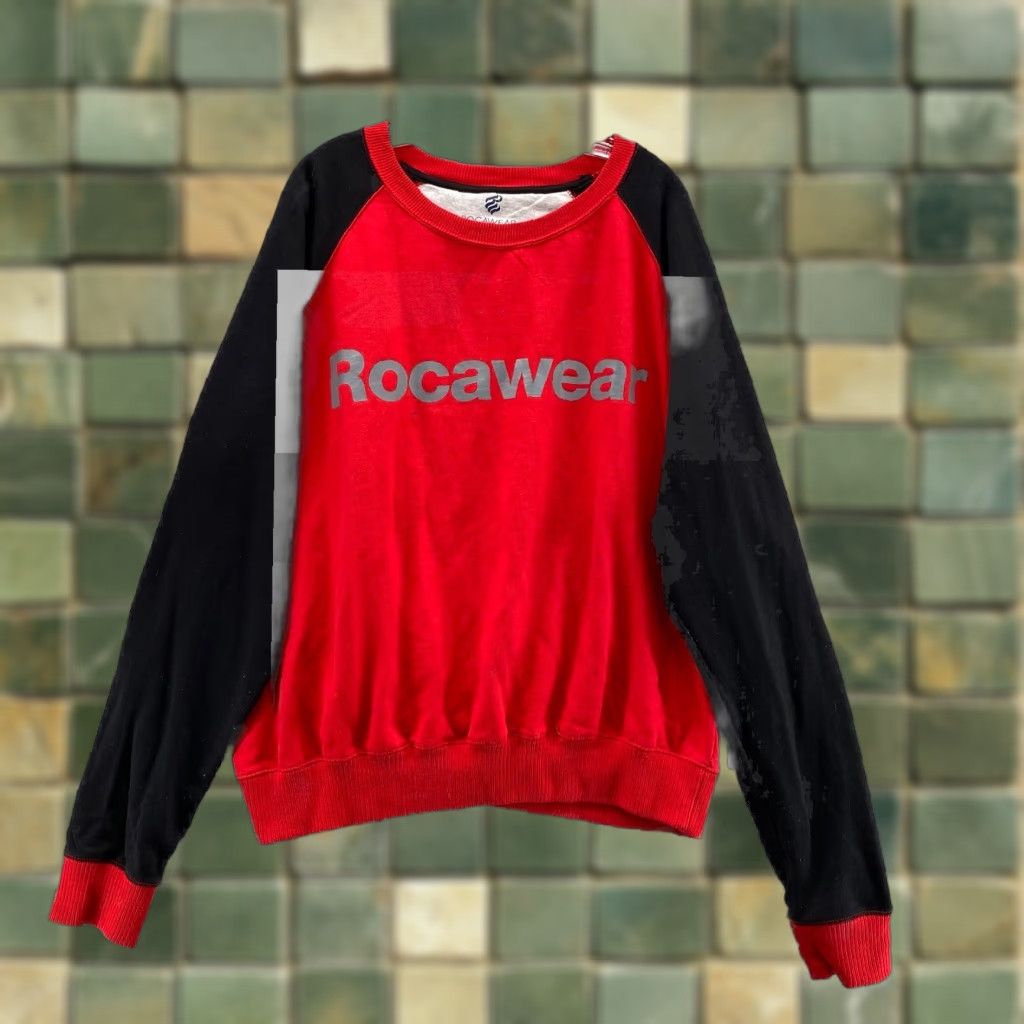 Rocawear VINTAGE Rocawear Pullover Men's 3XL Red Black Crewneck Spellout Sweater Streetwear Y2K Mens Size US XXL / EU 58 / 5 - 1 Thumbnail