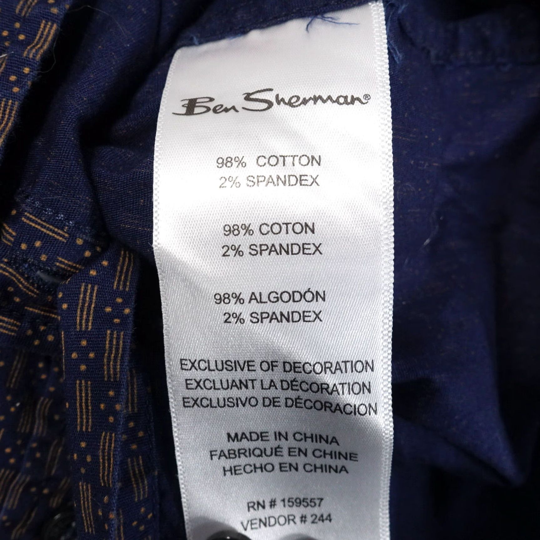 Ben Sherman BEN SHERMAN BLUE GEOMETRIC BUTTON DOWN SHIRT MENS SIZE SMALL Size US S / EU 44-46 / 1 - 7 Thumbnail