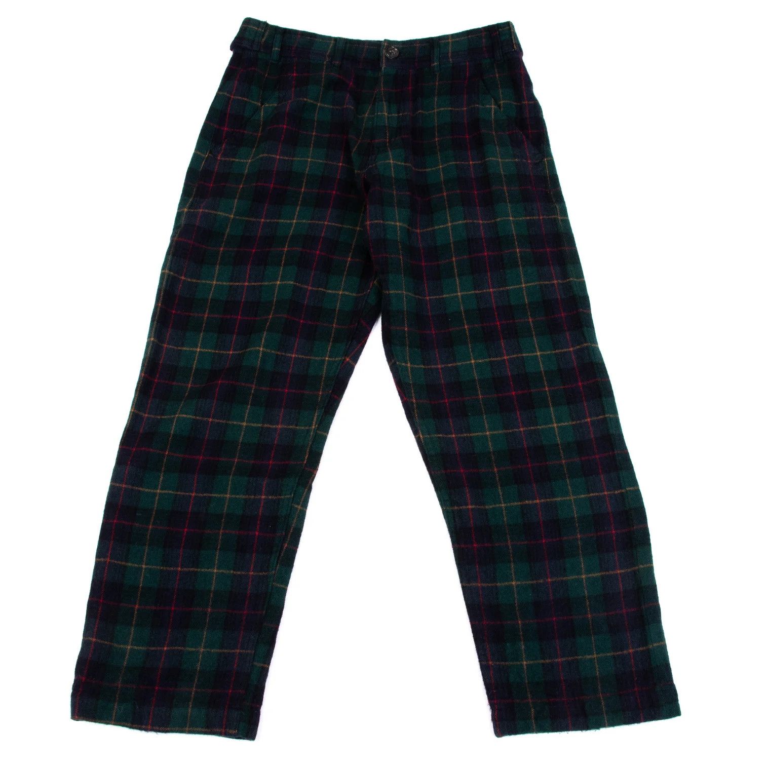 Comme des Garcons Homme Plus Tartan Check Wool Nylon Pants in Deep Blue Green XS Size US 30 / EU 46 - 1 Thumbnail