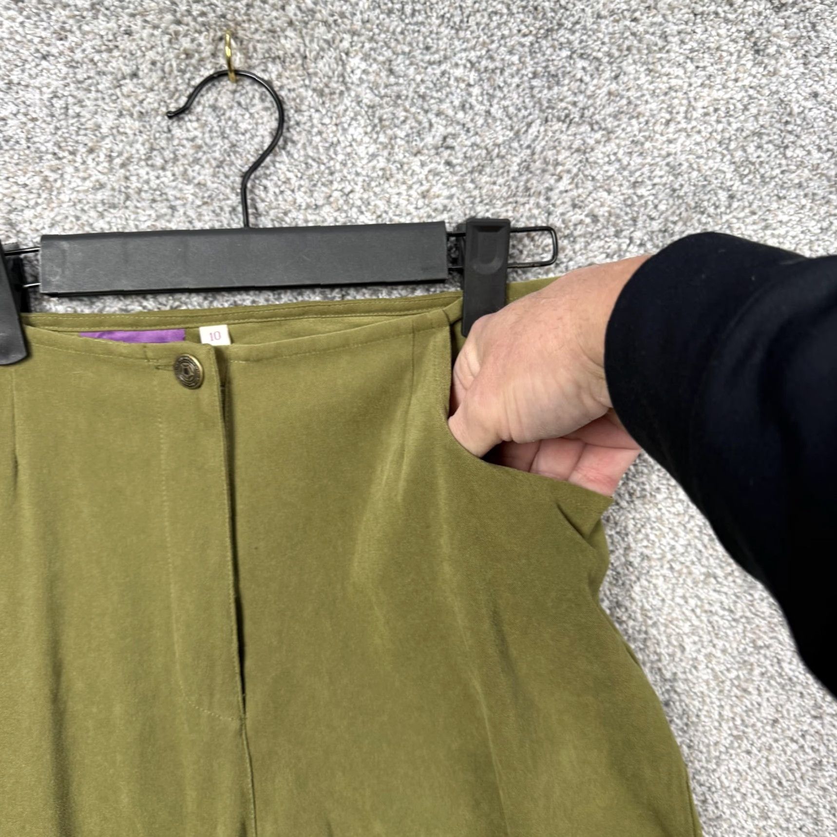 Vintage VINTAGE Suzanne Somers Collection Pants Women 10 Moss Green 90s Dress Pants Straight Leg Pockets Office Casual Size 32" / US 10 / IT 46 - 7 Thumbnail