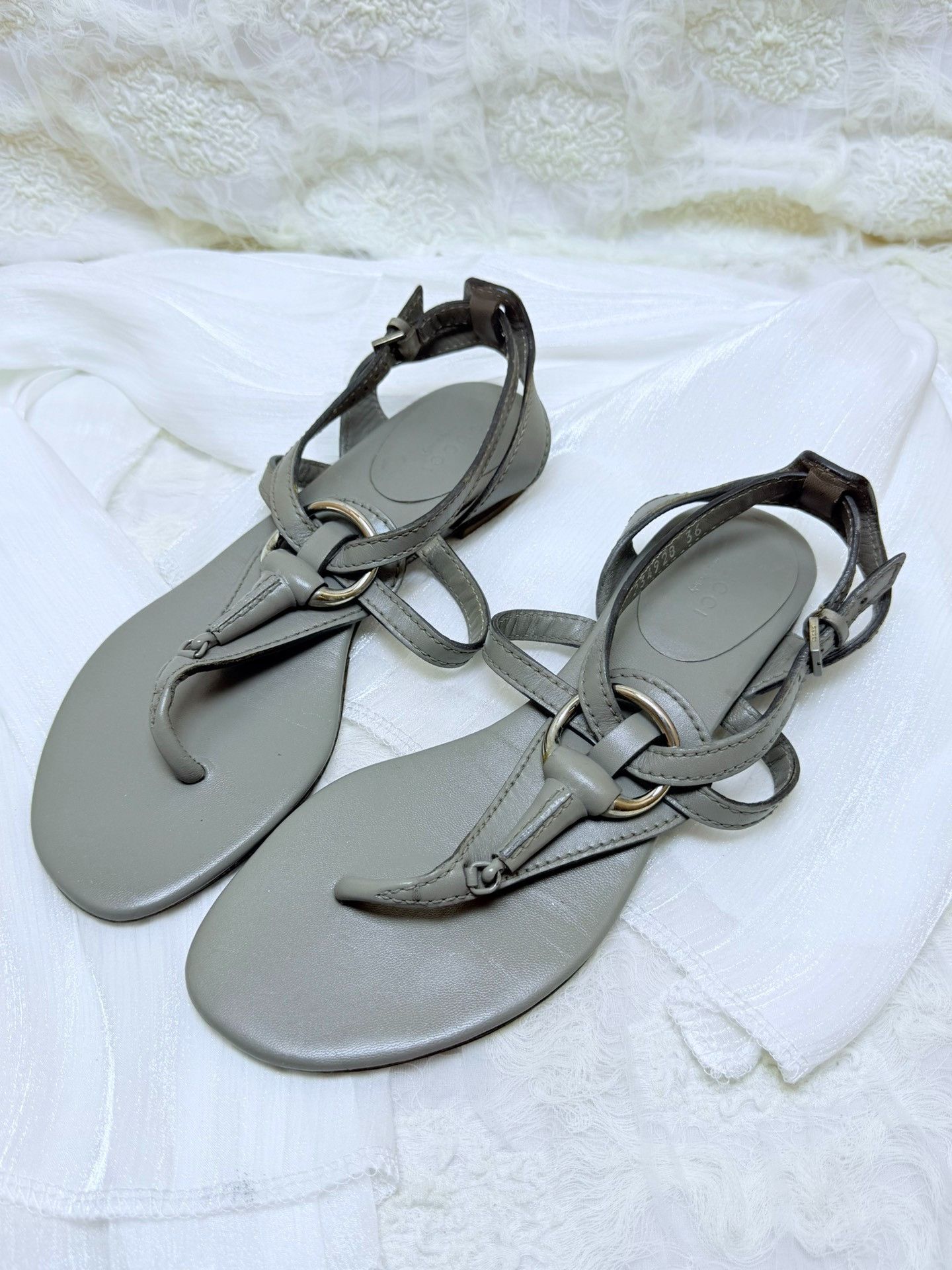 Gucci Gucci Gray Sandals us_6 Women Size US 6 / IT 36 - 1 Thumbnail