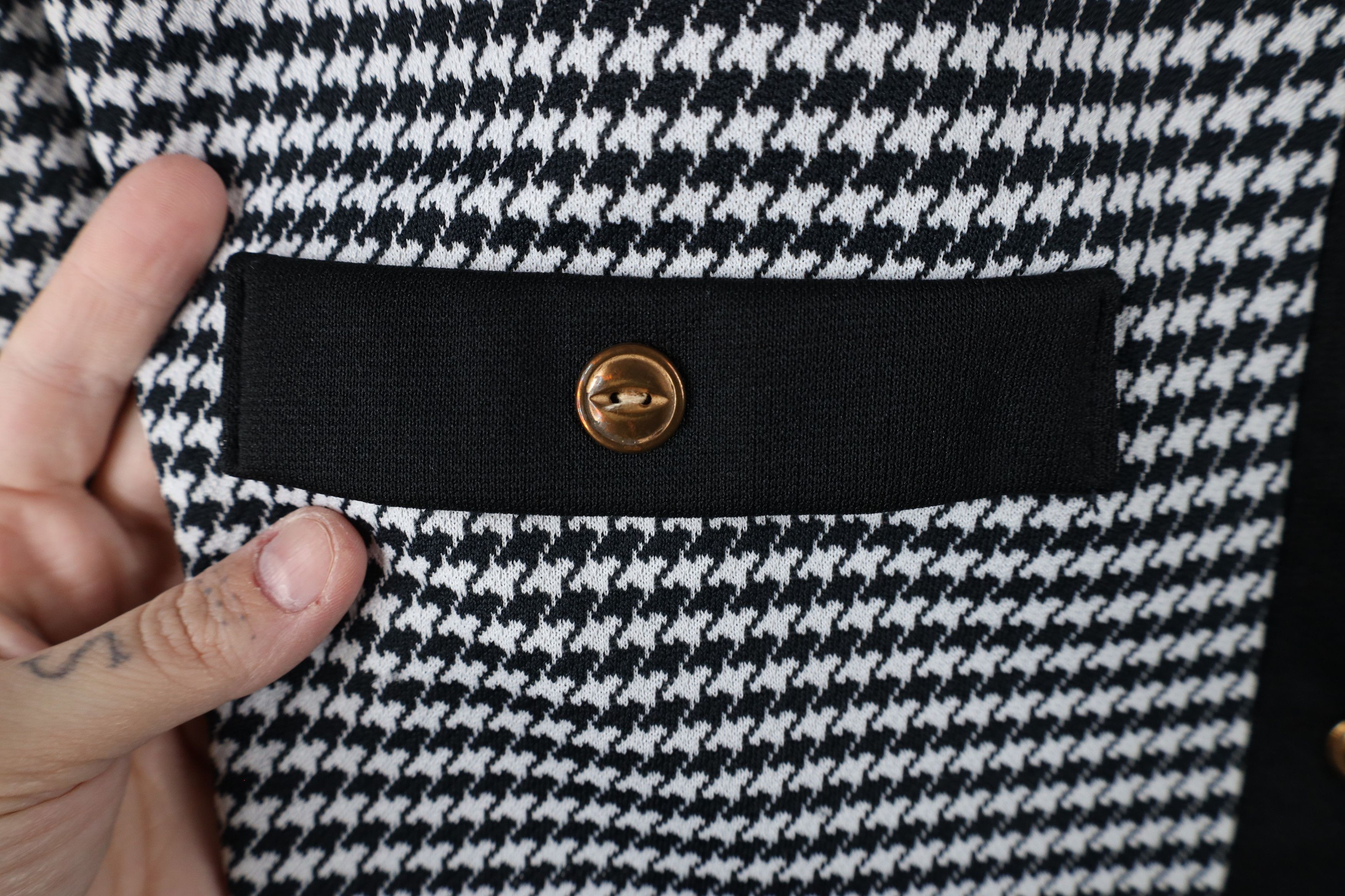 Vintage Vintage 60s Streetwear Houndstooth Knit Blazer Jacket USA Size S / US 4 / IT 40 - 4 Thumbnail