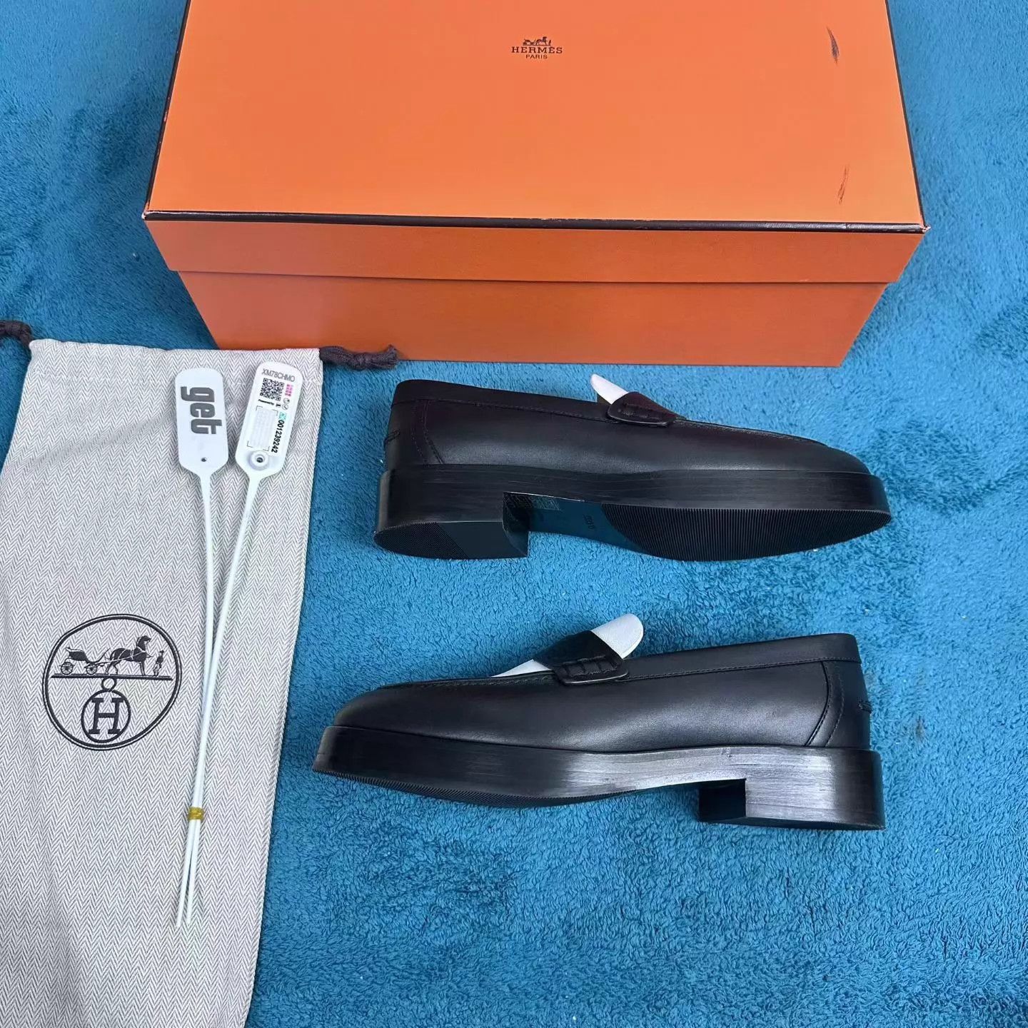 Hermes Hermès Hour Top-Grain Leather Loafer Black/White 36 Size US 5.5 / IT 35.5 - 2 Thumbnail
