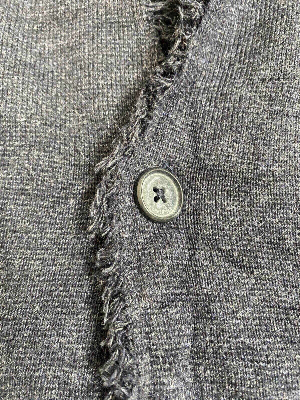 Karl Lagerfeld × Vintage 🔥 Karl Lagerfeld Distressed Blazer Jacket Sweater Cardigan Size M / US 6-8 / IT 42-44 - 9 Thumbnail