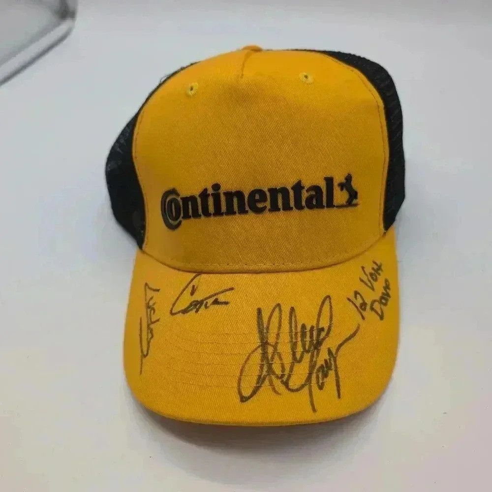 Vintage Continental Tire Signed Hat Autographed by 4 Lucky, 12v Dav Size ONE SIZE - 2 Thumbnail