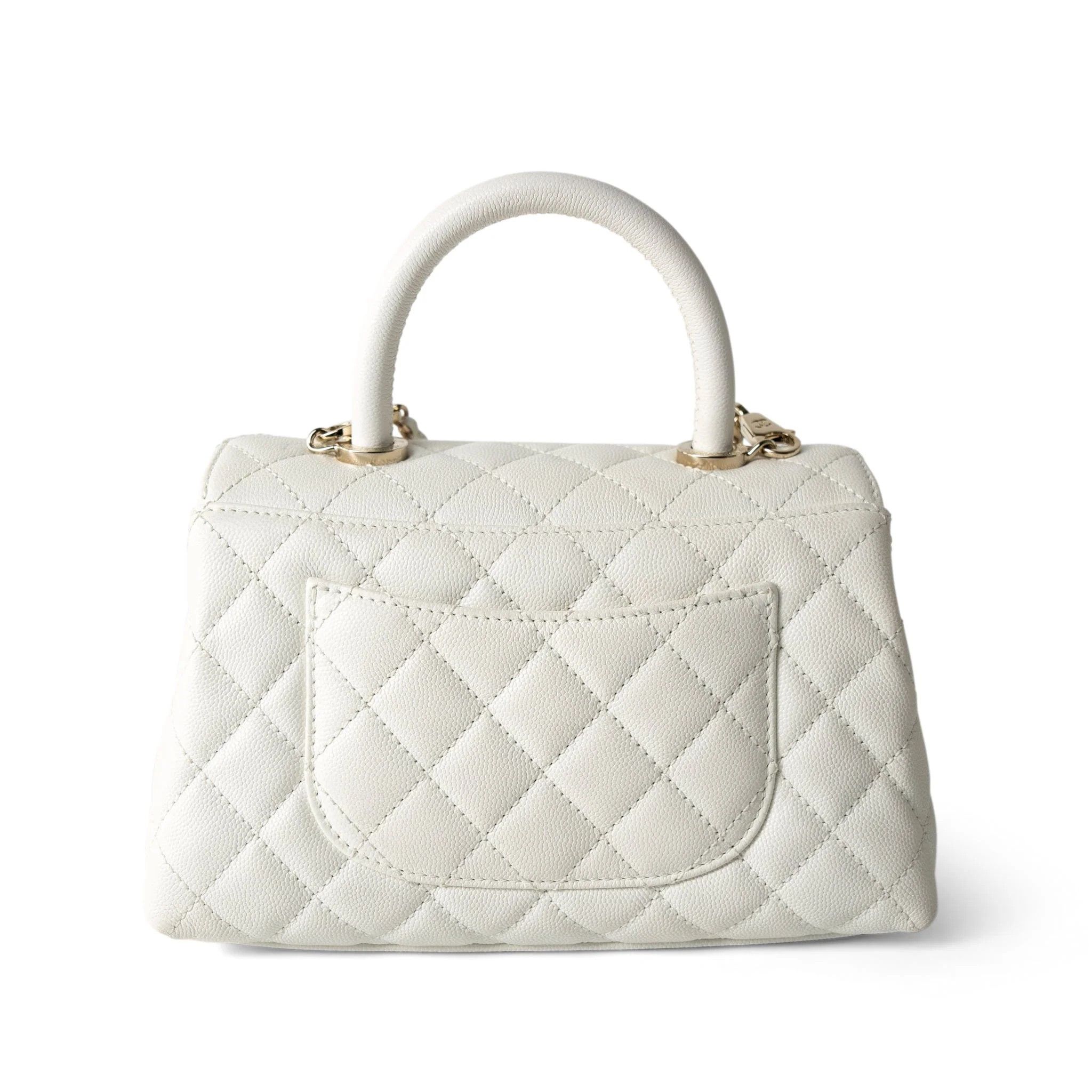 Chanel os11x0326 Size: OS / Caviar Quilted Coco Handle Bag in White Size ONE SIZE - 3 Thumbnail