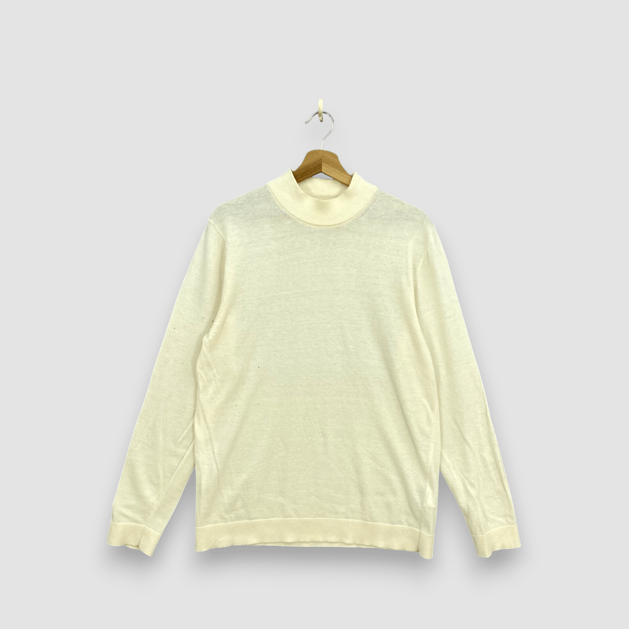 Japanese Brand Vintage 90s Andrea Fenzi Wool Knit Sweater Mock Neck Jumper Size M / US 6-8 / IT 42-44 - 1 Thumbnail