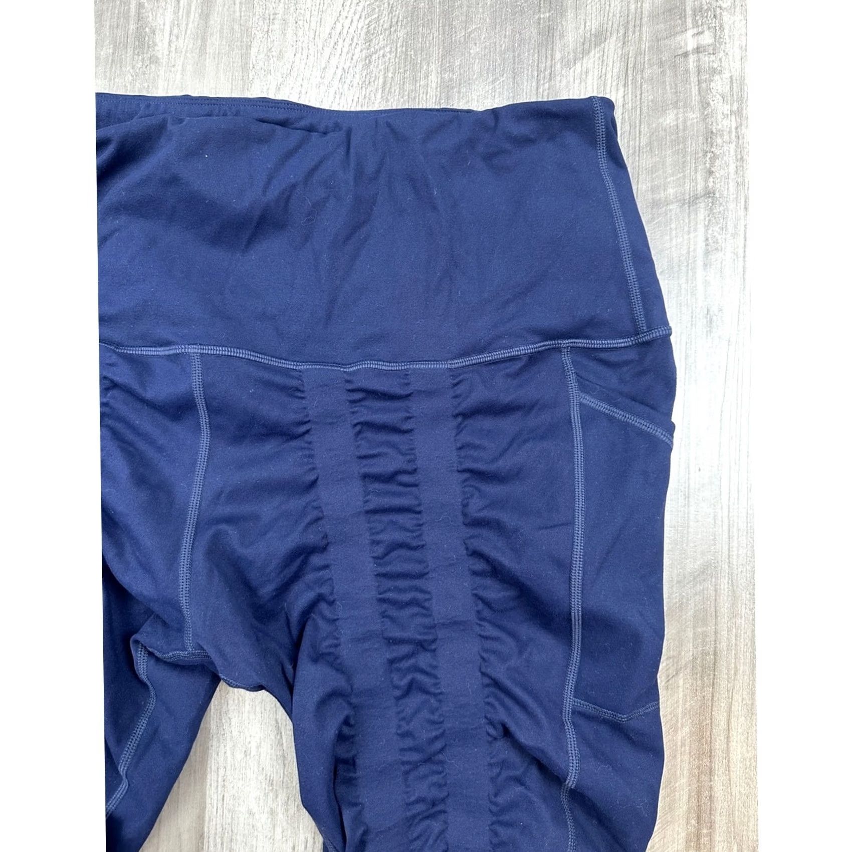 Vintage Sweetflexx High Rise Pockets Navy Resistance Leggings Womens 18 Regular Blue NTWOT NWOT 26in 34in 36in 13in 4.5in 11.5in Compression tights Size 40" / US 18 - 5 Thumbnail