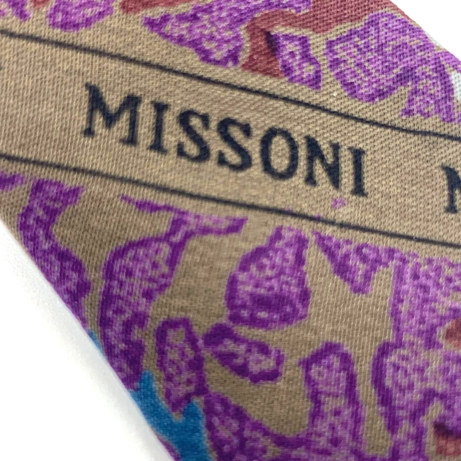Missoni Missoni Silk Tie Abstract Purple Print Size ONE SIZE - 3 Thumbnail
