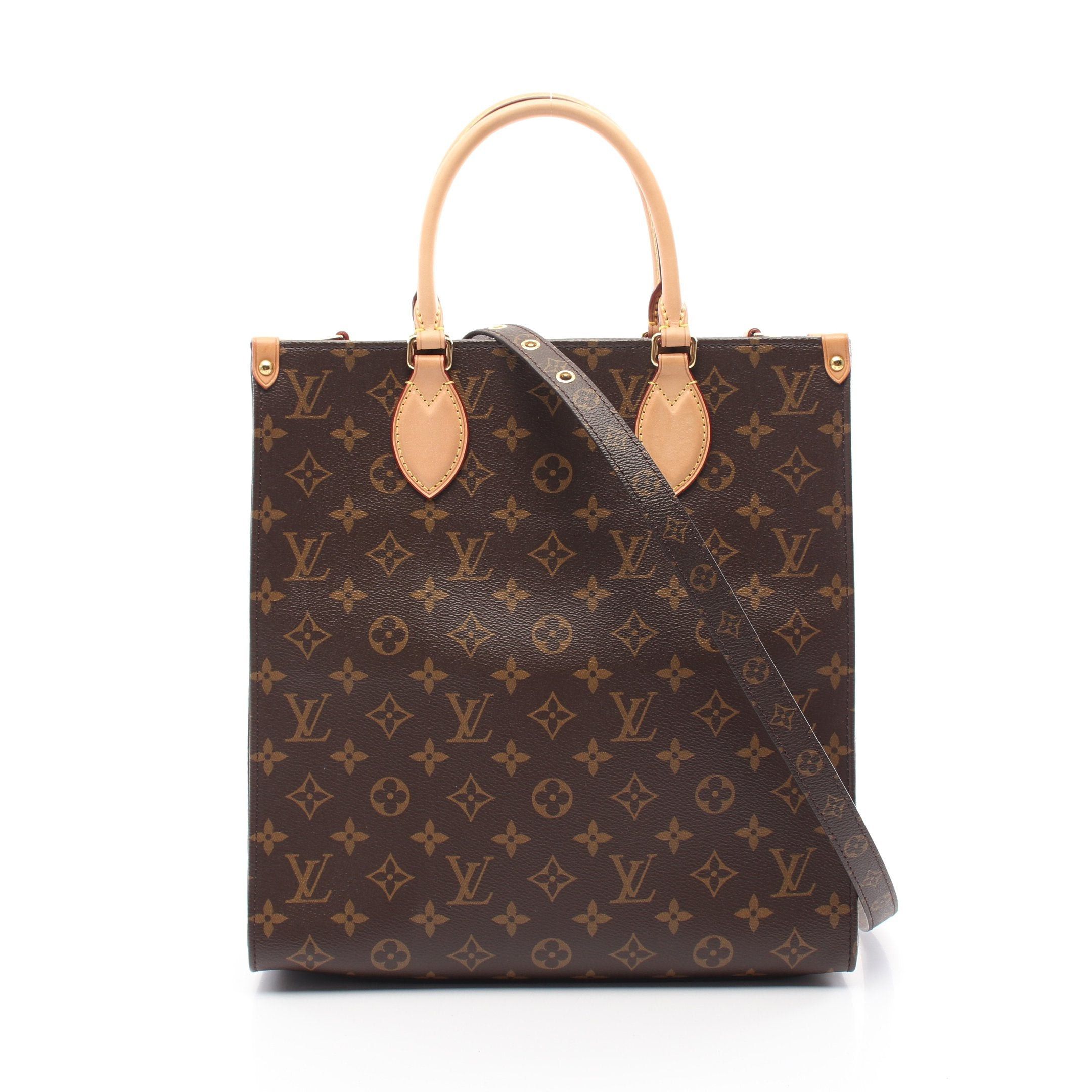 Louis Vuitton Louis Vuitton Sac Plat Pm Monogram Handbag Tote Bag Leather Brown Size ONE SIZE - 1 Thumbnail